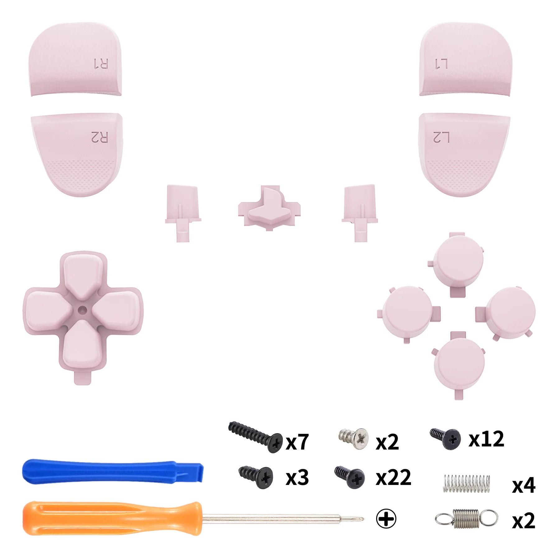 eXtremeRate Replacement Full Set Buttons Compatible with PS5 Edge Controller - Cherry Blossoms Pink - Image 2