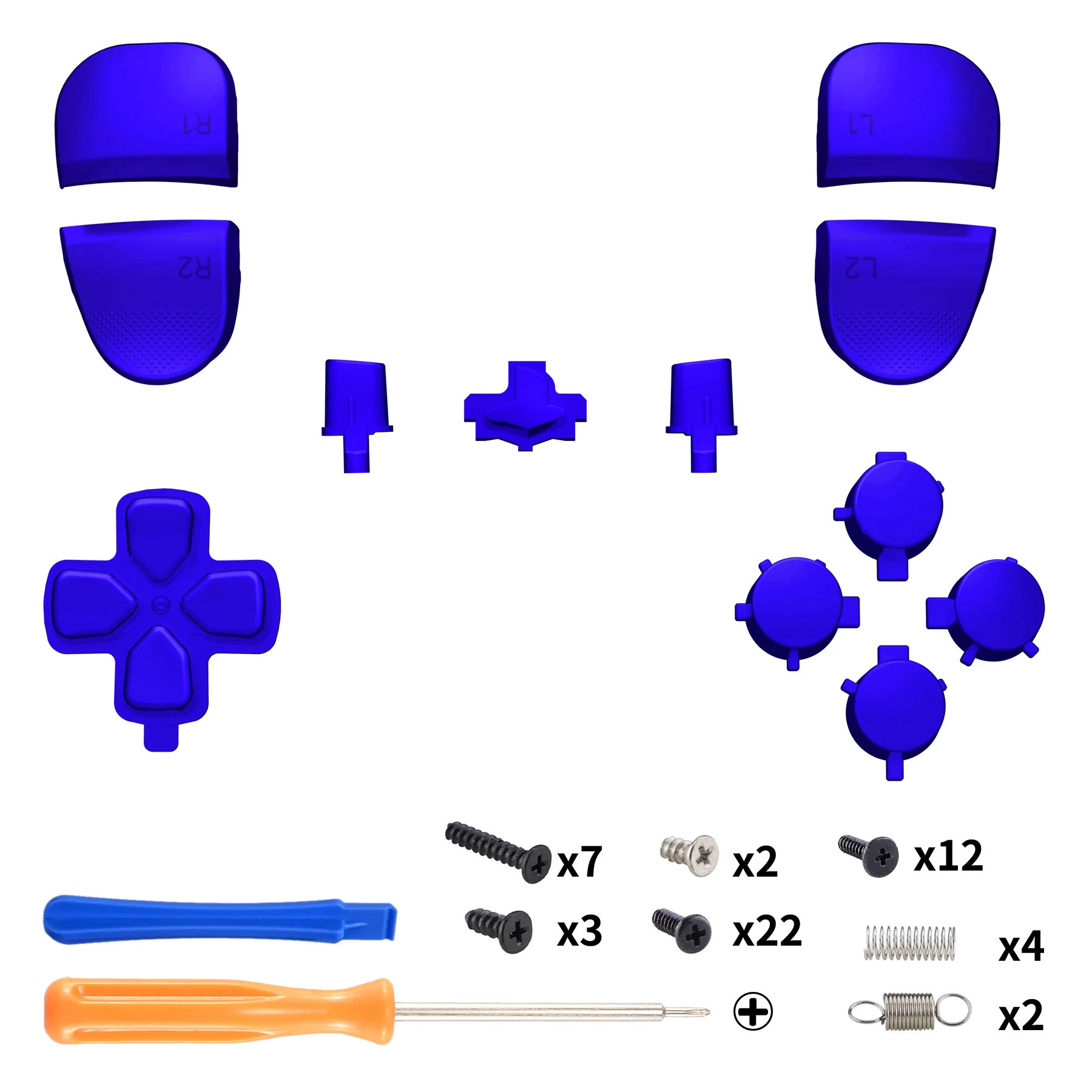 eXtremeRate Replacement Full Set Buttons Compatible with PS5 Edge Controller - Chrome Blue - Image 2