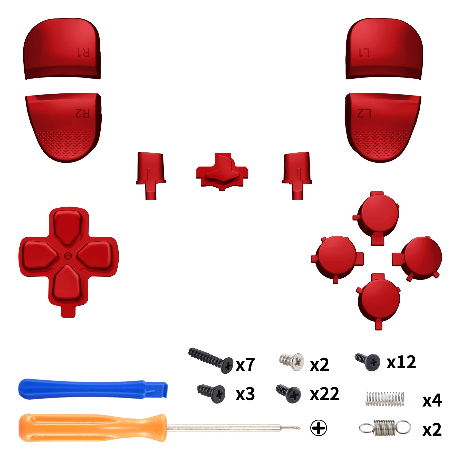 eXtremeRate Replacement Full Set Buttons Compatible with PS5 Edge Controller - Chrome Red - Image 2