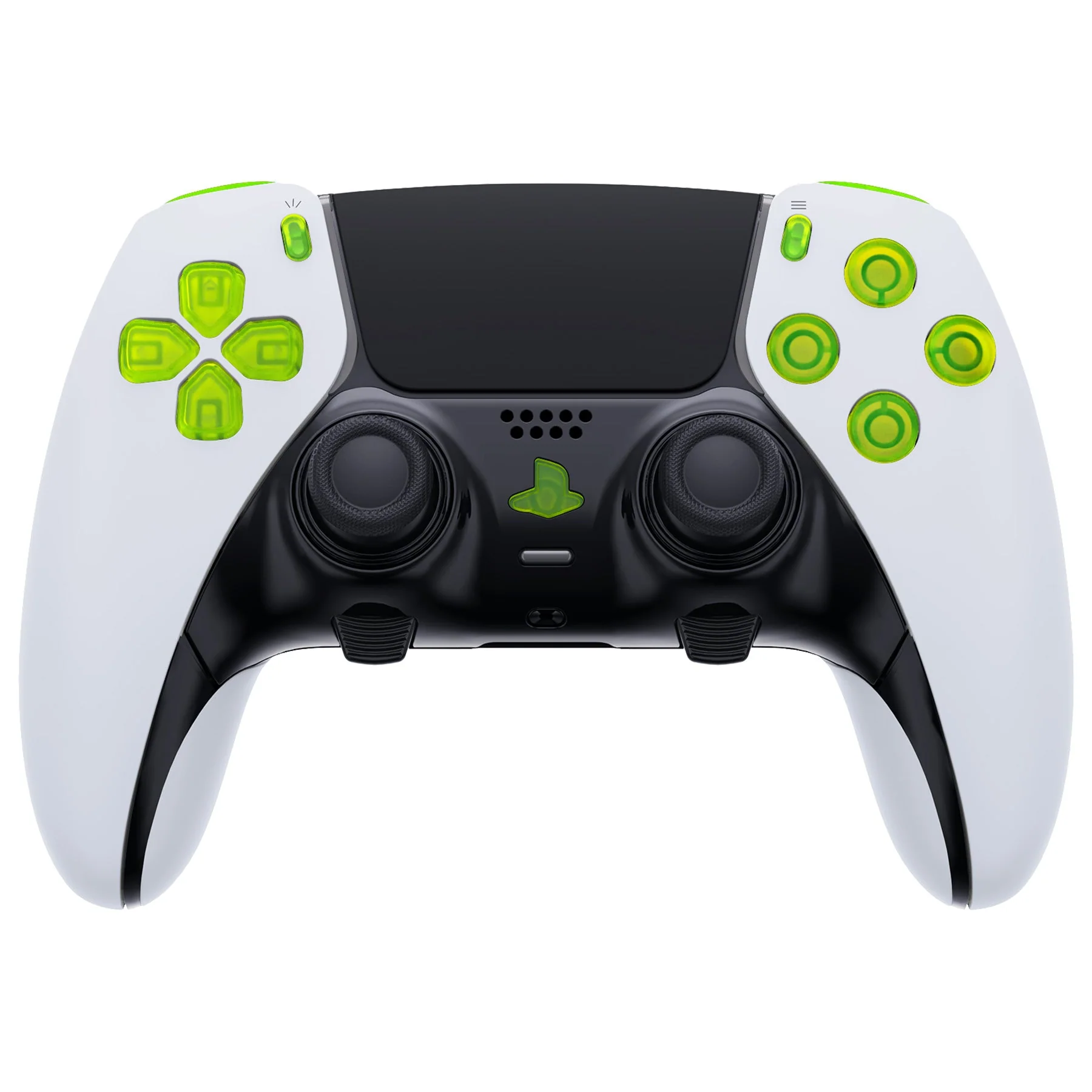 eXtremeRate Replacement Full Set Buttons Compatible with PS5 Edge Controller - Clear Lime Green - Image 3