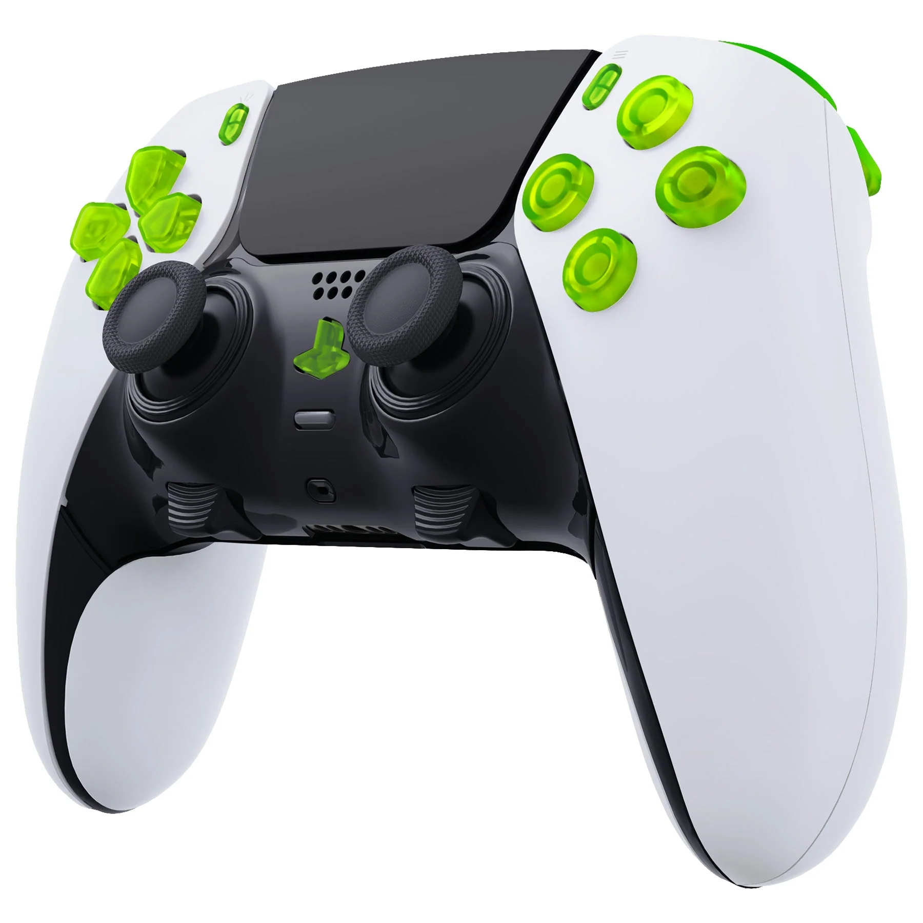 eXtremeRate Replacement Full Set Buttons Compatible with PS5 Edge Controller - Clear Lime Green - Image 4