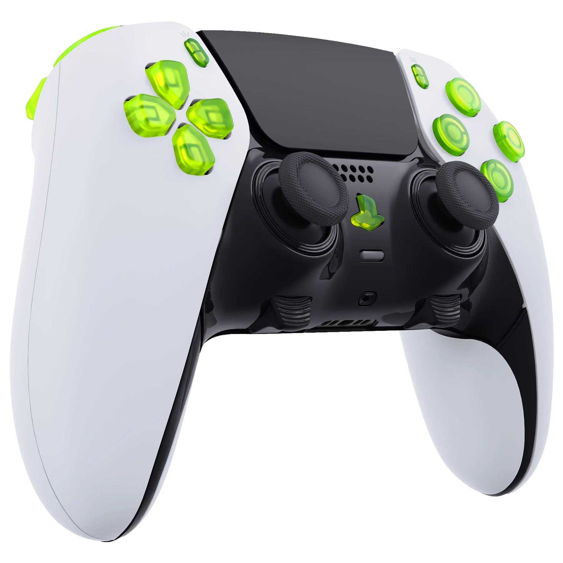eXtremeRate Replacement Full Set Buttons Compatible with PS5 Edge Controller - Clear Lime Green - Image 5
