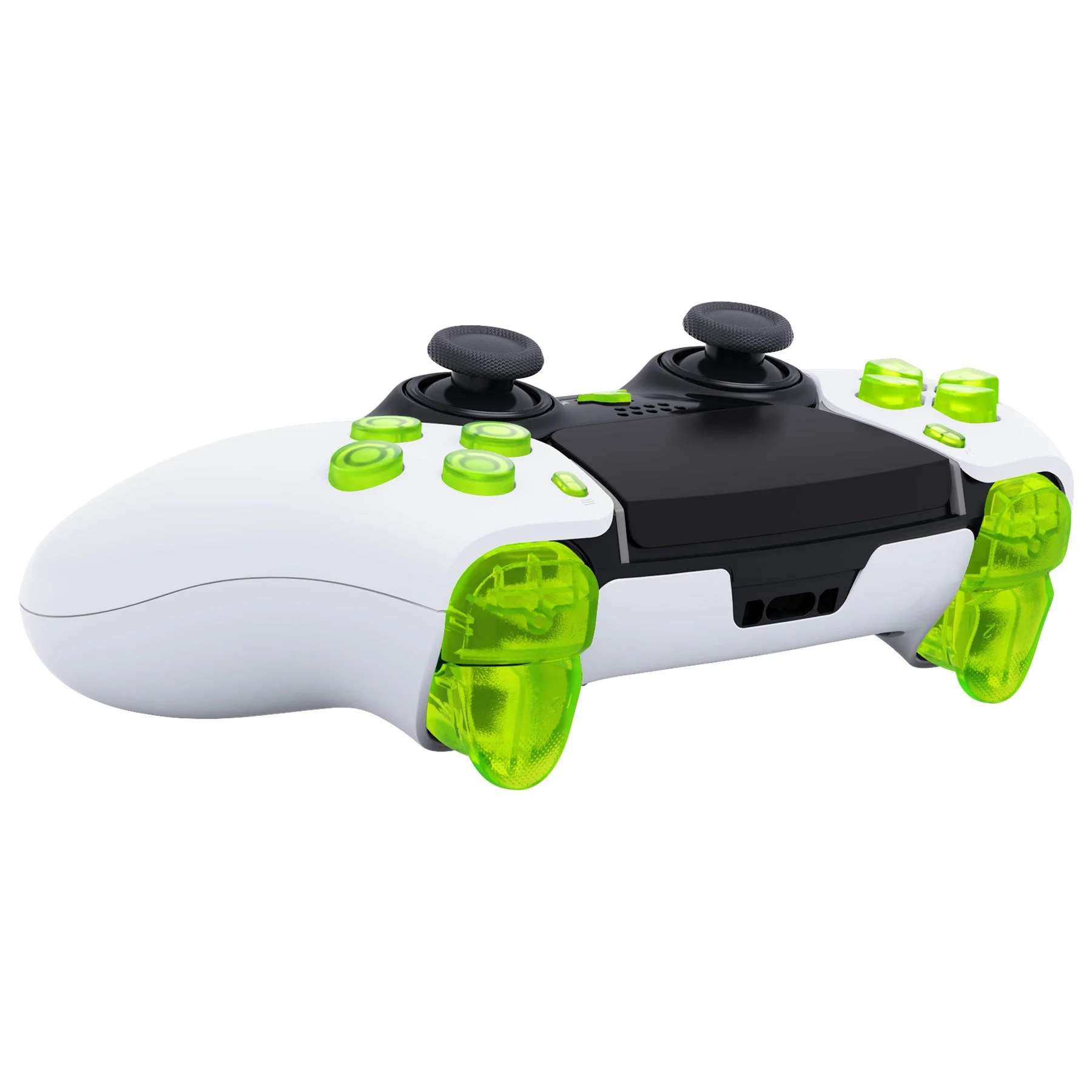 eXtremeRate Replacement Full Set Buttons Compatible with PS5 Edge Controller - Clear Lime Green - Image 7