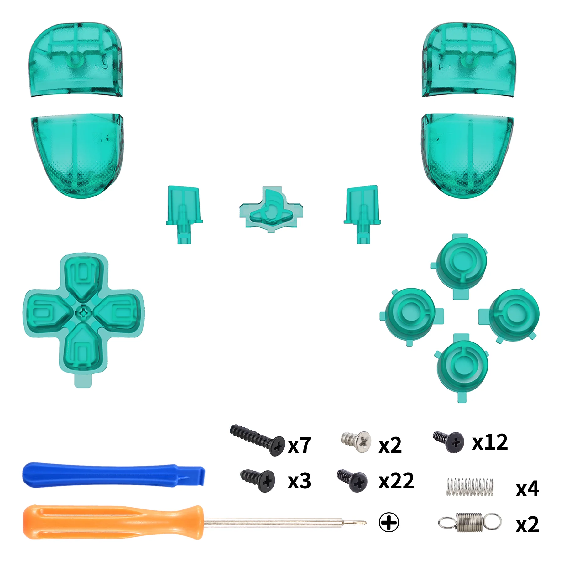 eXtremeRate Replacement Full Set Buttons Compatible with PS5 Edge Controller - Emerald Green - Image 2