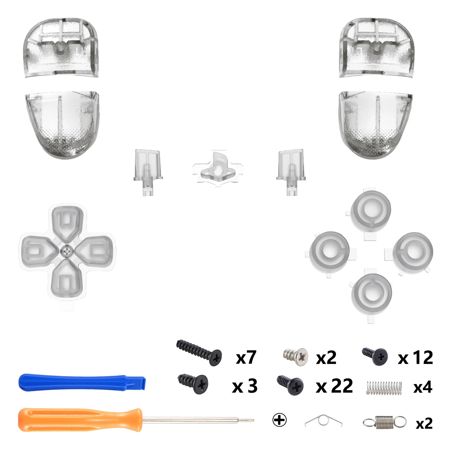 eXtremeRate Replacement Full Set Buttons Compatible with PS5 Edge Controller - Glow in Dark - Green - Image 2