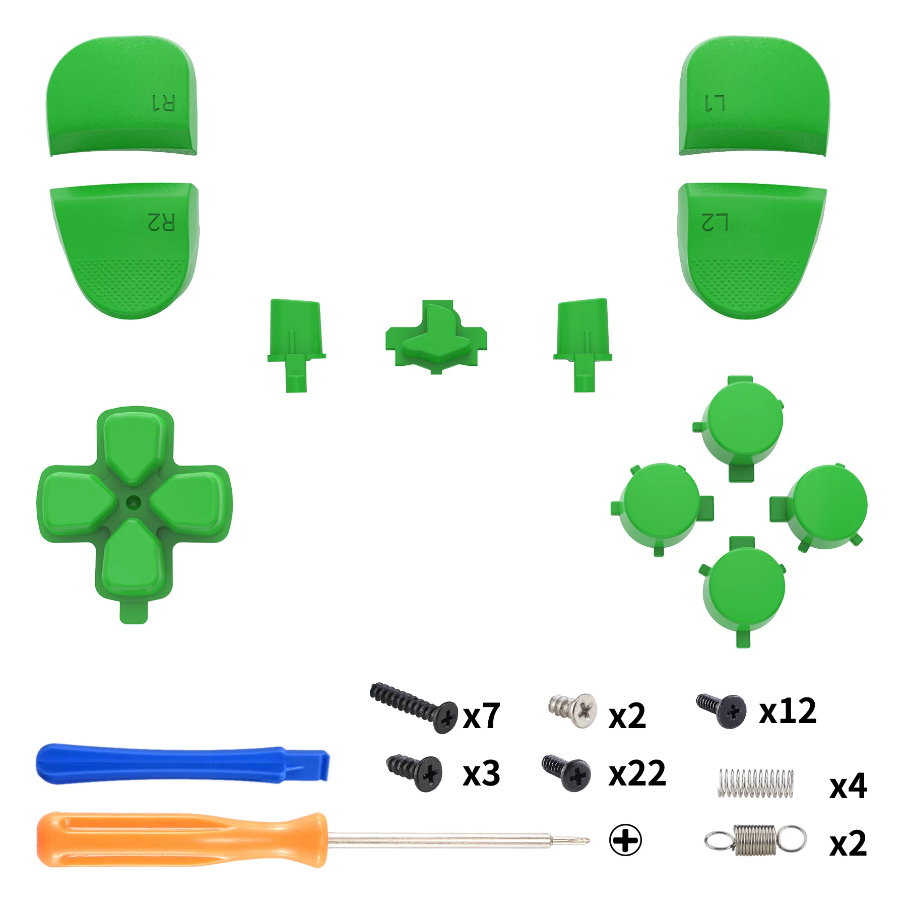 eXtremeRate Replacement Full Set Buttons Compatible with PS5 Edge Controller - Green - Image 2