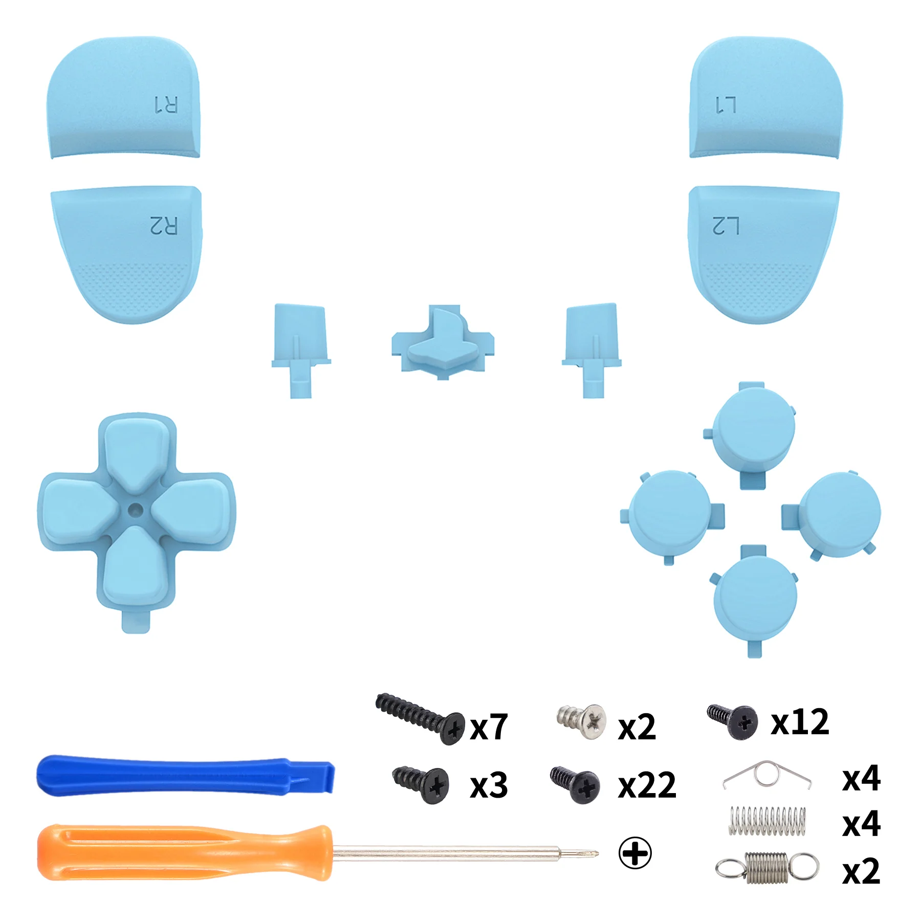 eXtremeRate Replacement Full Set Buttons Compatible with PS5 Edge Controller - Heaven Blue - Image 2