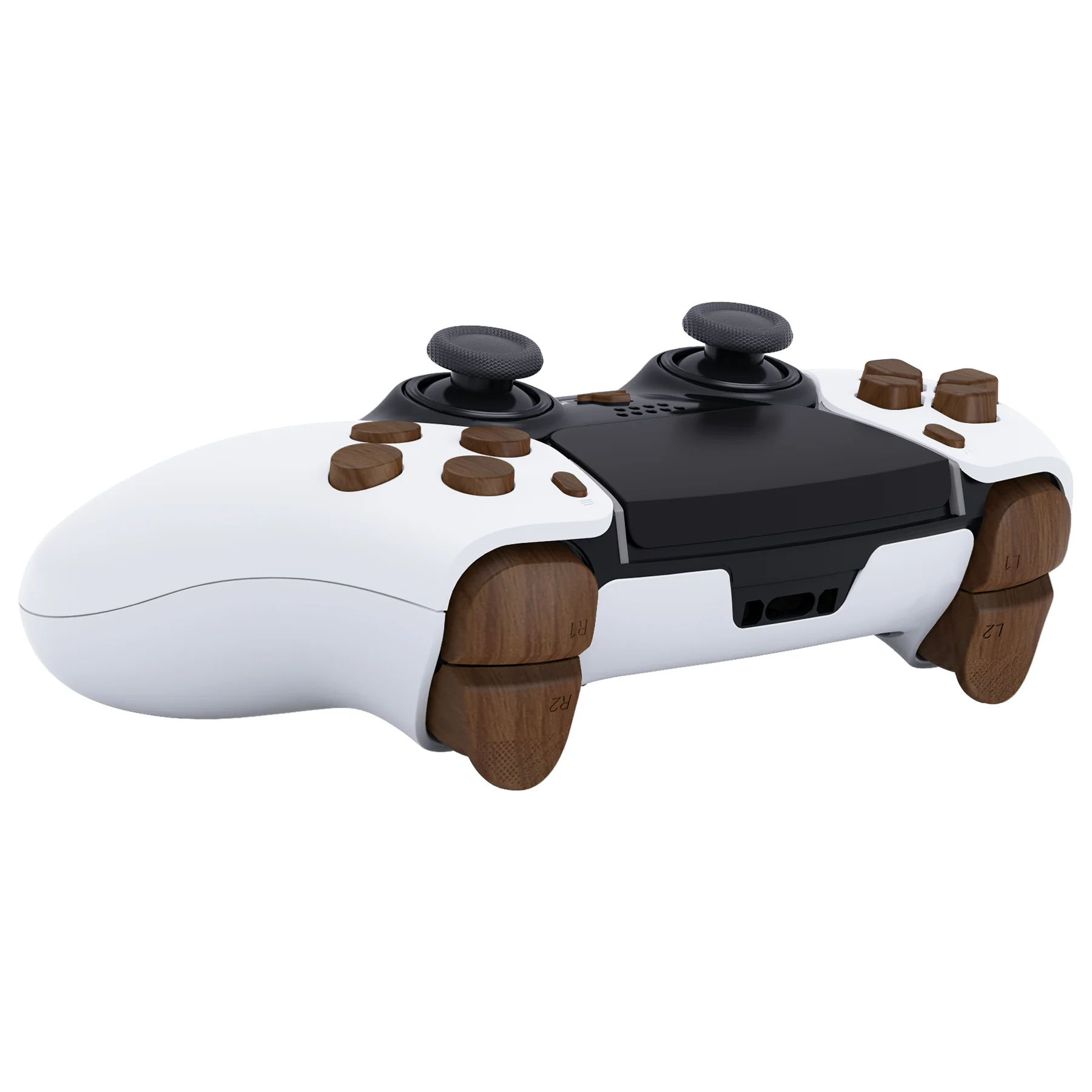 eXtremeRate Replacement Full Set Buttons Compatible with PS5 Edge Controller - Wood Grain - Image 7