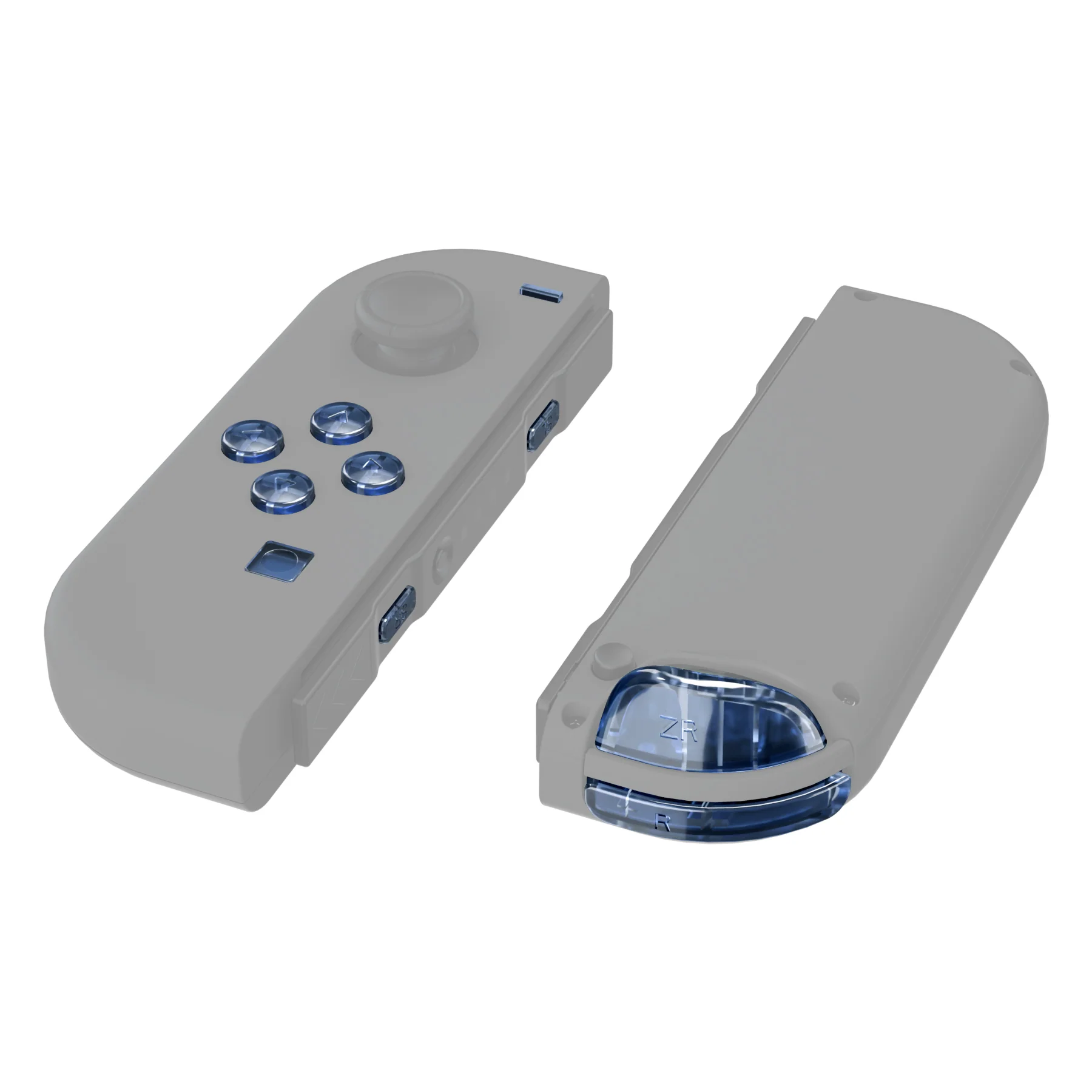 eXtremeRate Replacement Full Set Buttons for Joycon of NS Switch - Crystal Clear Light Blue - Image 5