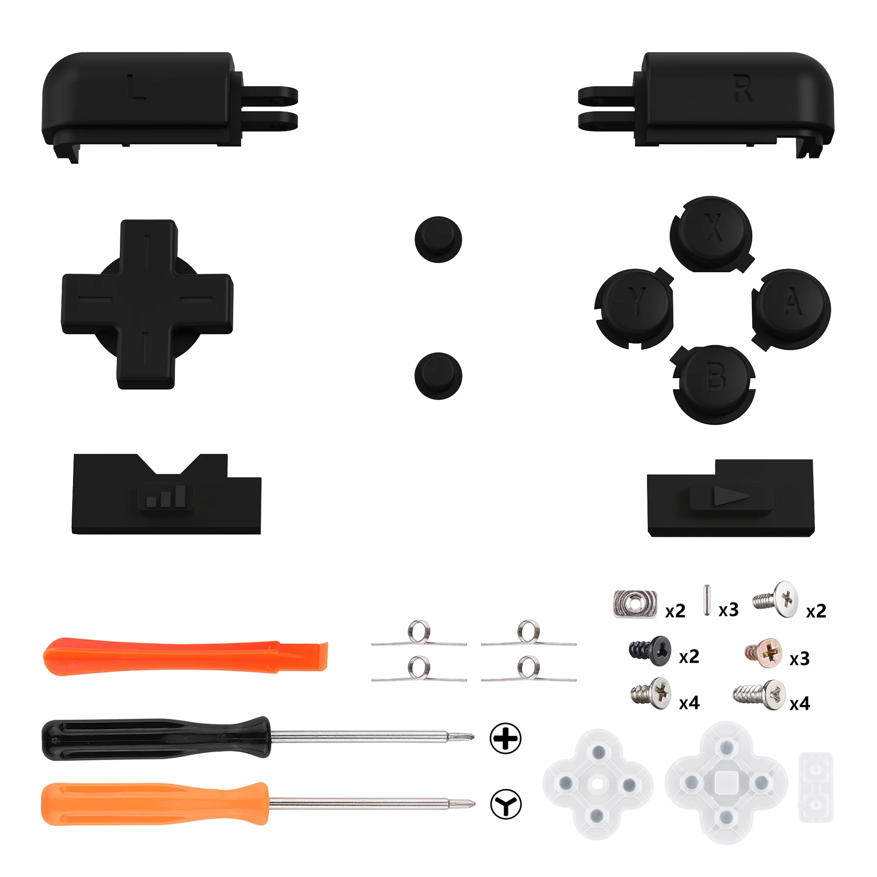 eXtremeRate Replacement Full Set Buttons for Nintendo DS Lite NDSL - Black - Image 2
