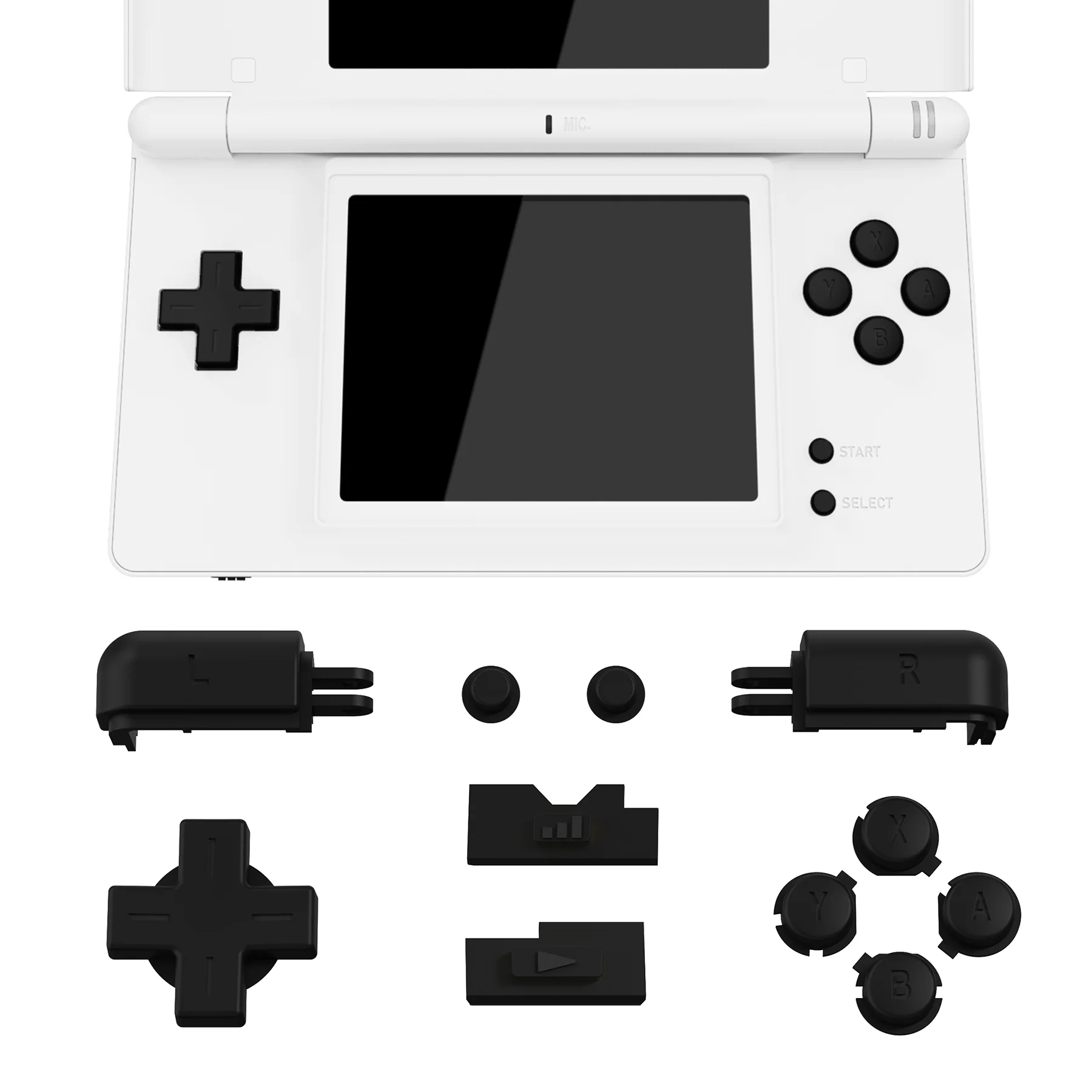 eXtremeRate Replacement Full Set Buttons for Nintendo DS Lite NDSL - Black - Image 5