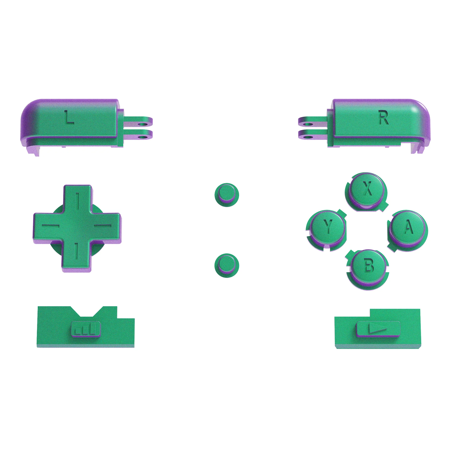 eXtremeRate Replacement Full Set Buttons for Nintendo DS Lite NDSL - Chameleon Green Purple - Image 7