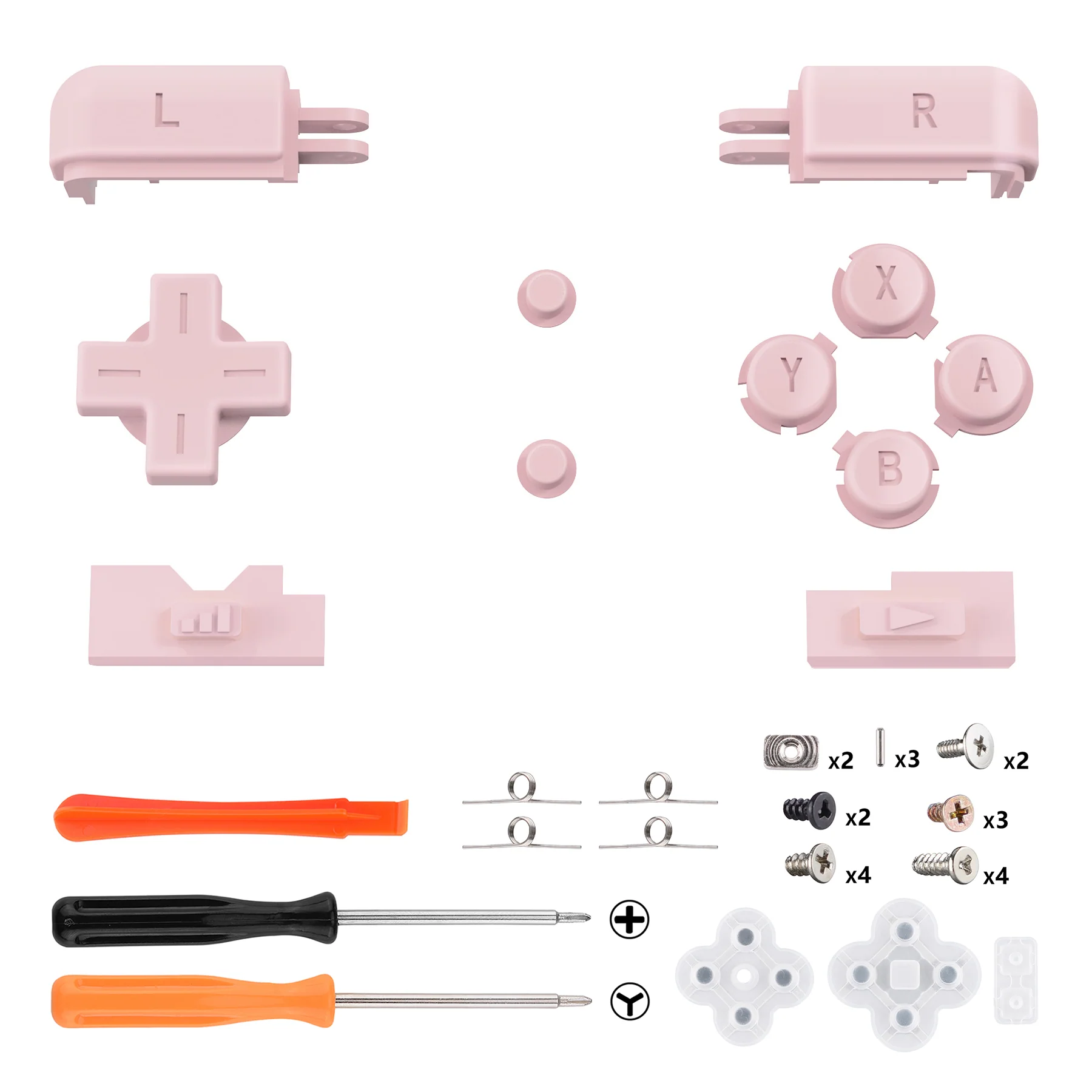 eXtremeRate Replacement Full Set Buttons for Nintendo DS Lite NDSL - Cherry Blossoms Pink - Image 2