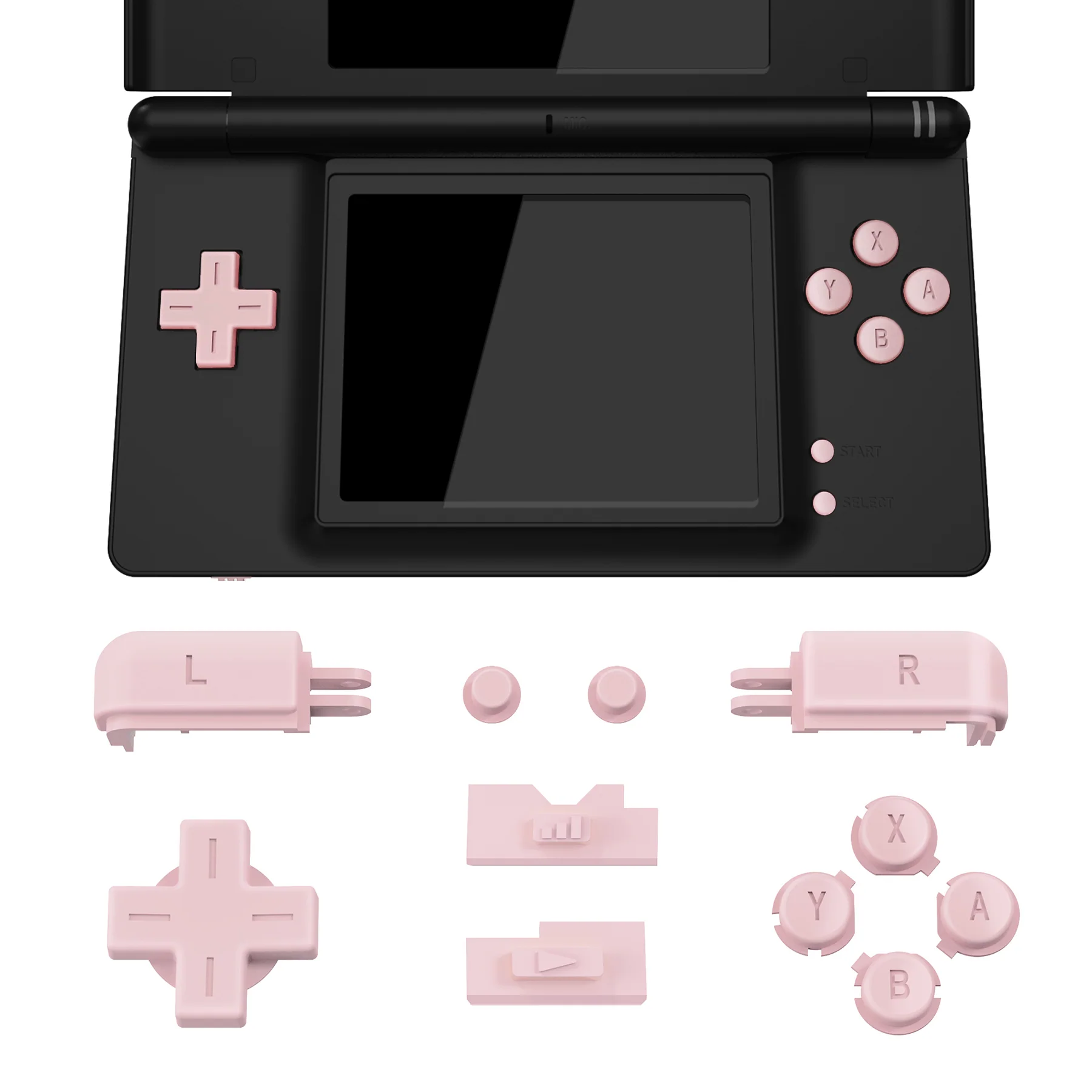 eXtremeRate Replacement Full Set Buttons for Nintendo DS Lite NDSL - Cherry Blossoms Pink - Image 5