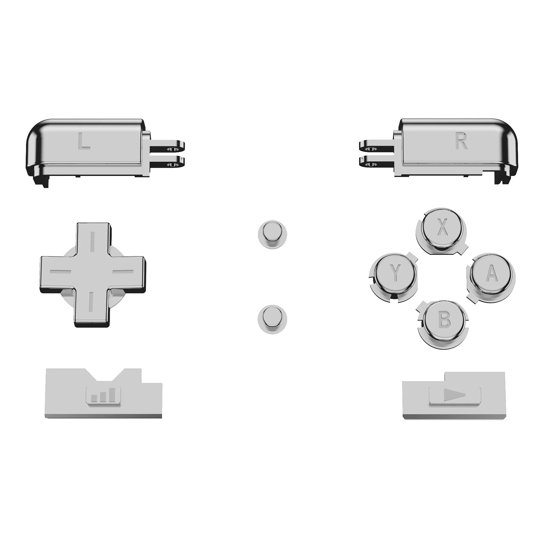 eXtremeRate Replacement Full Set Buttons for Nintendo DS Lite NDSL - Chrome Silver - Image 7