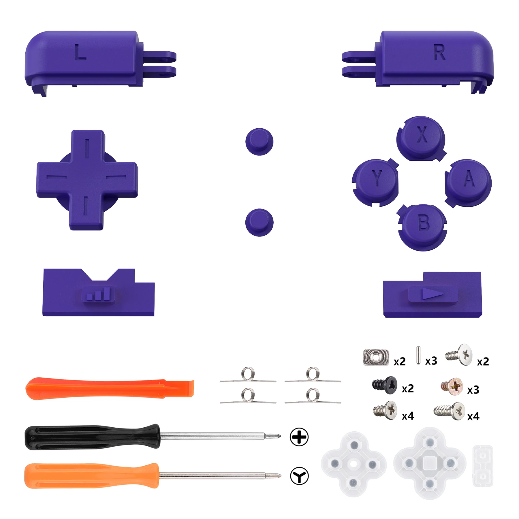 eXtremeRate Replacement Full Set Buttons for Nintendo DS Lite NDSL - Purple - Image 2