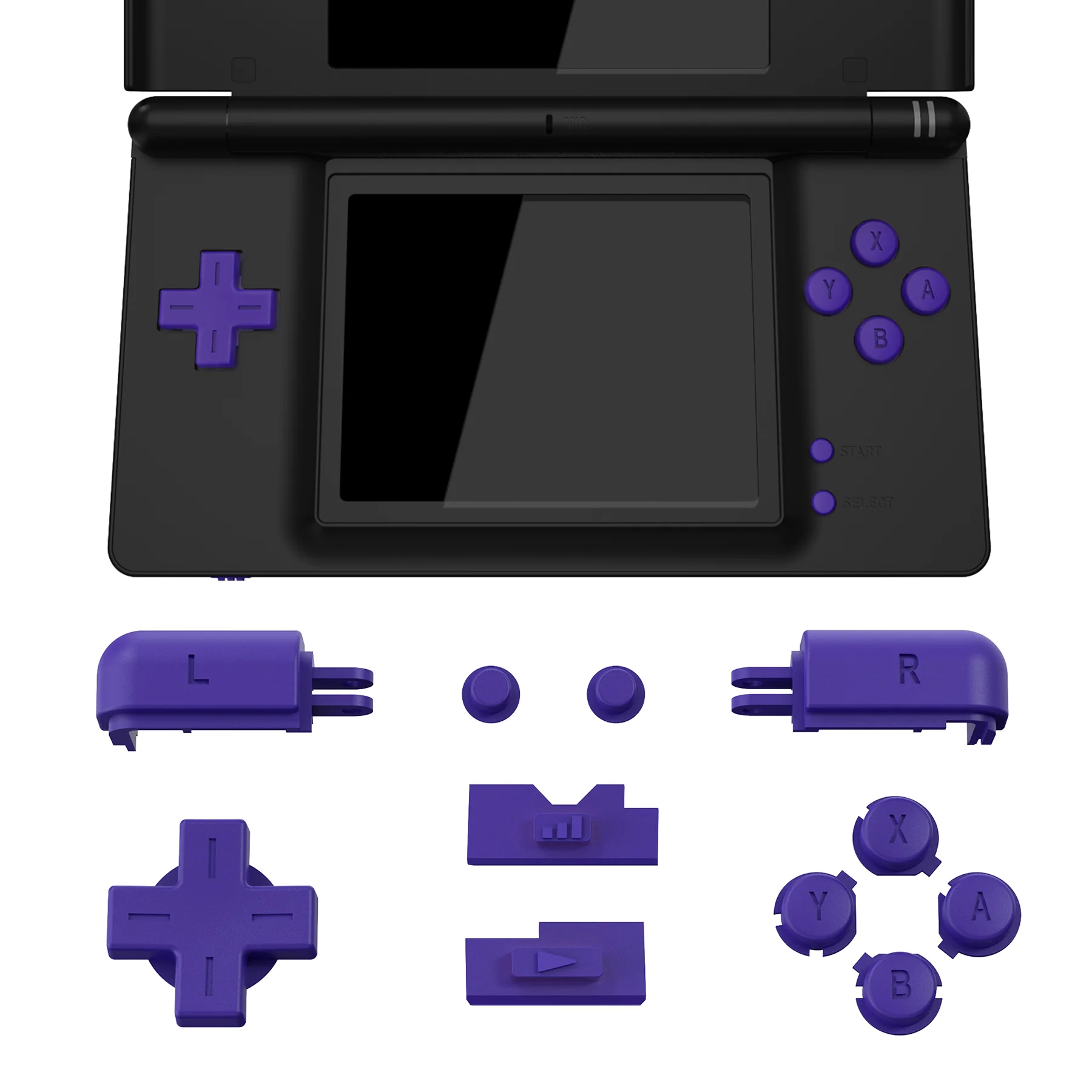 eXtremeRate Replacement Full Set Buttons for Nintendo DS Lite NDSL - Purple - Image 5