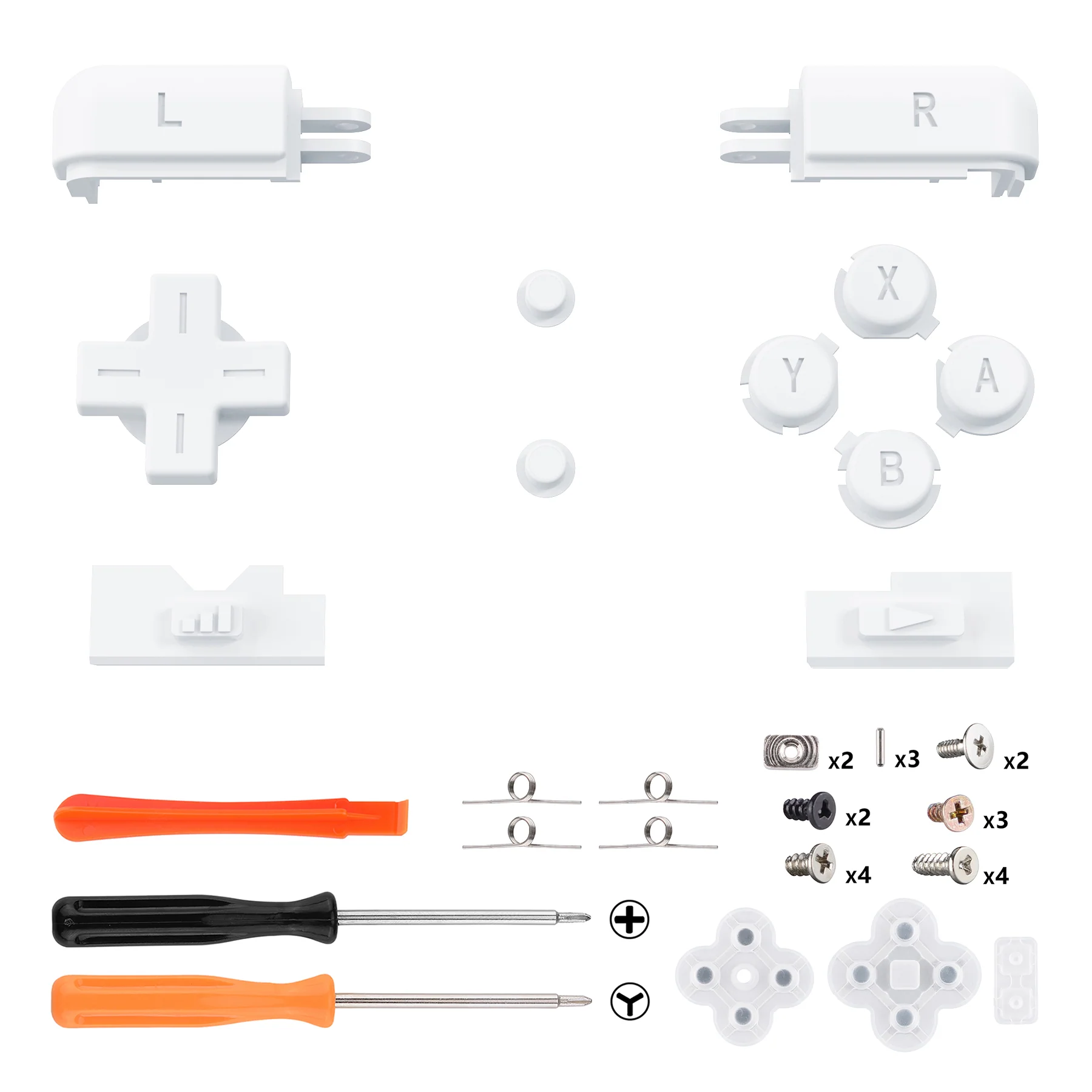 eXtremeRate Replacement Full Set Buttons for Nintendo DS Lite NDSL - White - Image 2