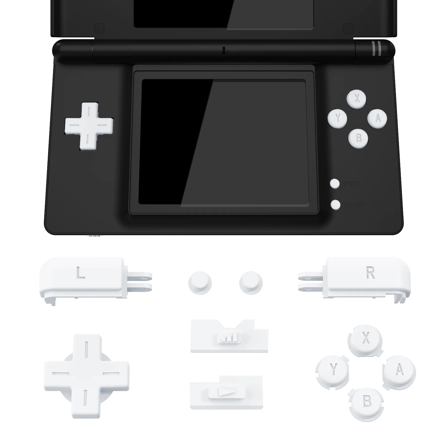 eXtremeRate Replacement Full Set Buttons for Nintendo DS Lite NDSL - White - Image 5