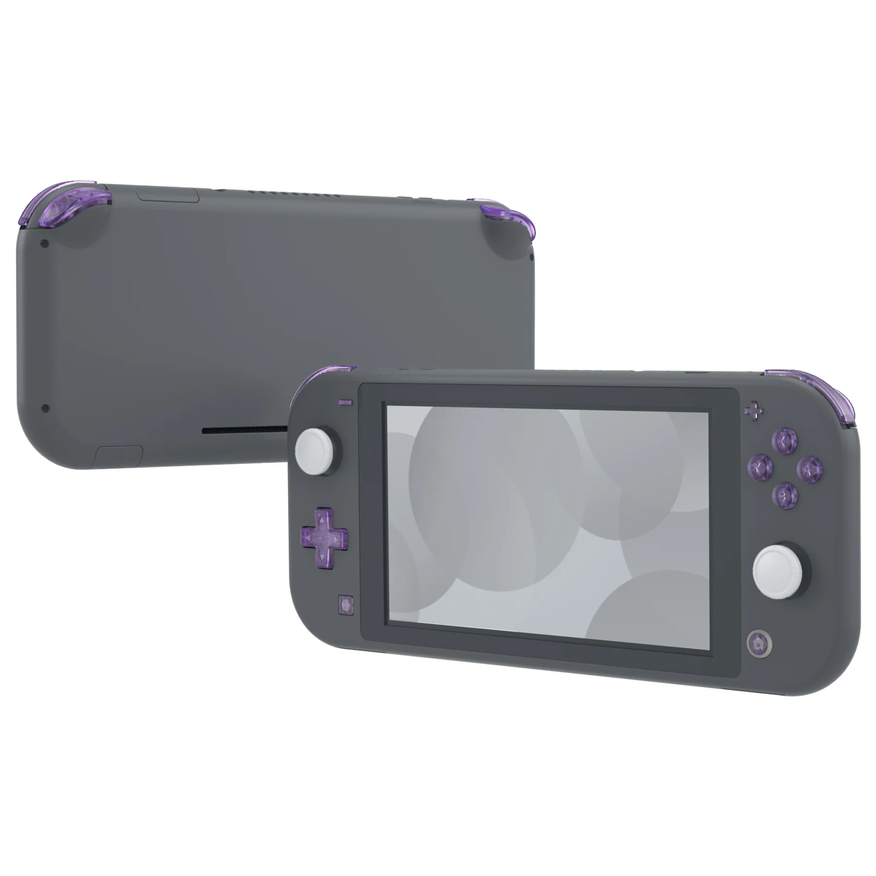 eXtremeRate Replacement Full Set Buttons for NS Switch Lite - Clear Atomic Purple - Image 3
