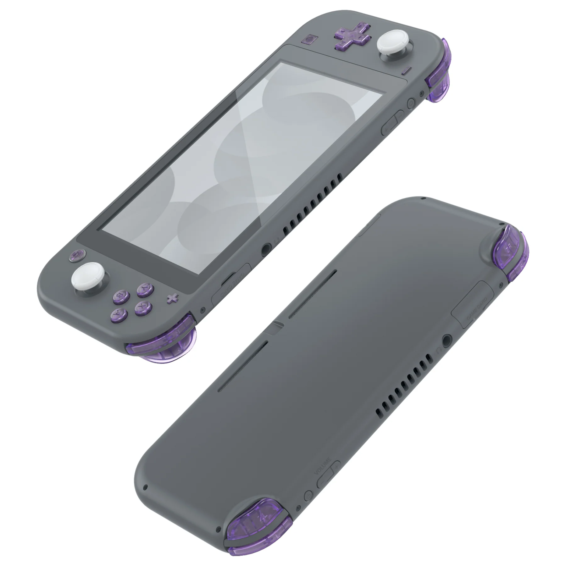 eXtremeRate Replacement Full Set Buttons for NS Switch Lite - Clear Atomic Purple - Image 6