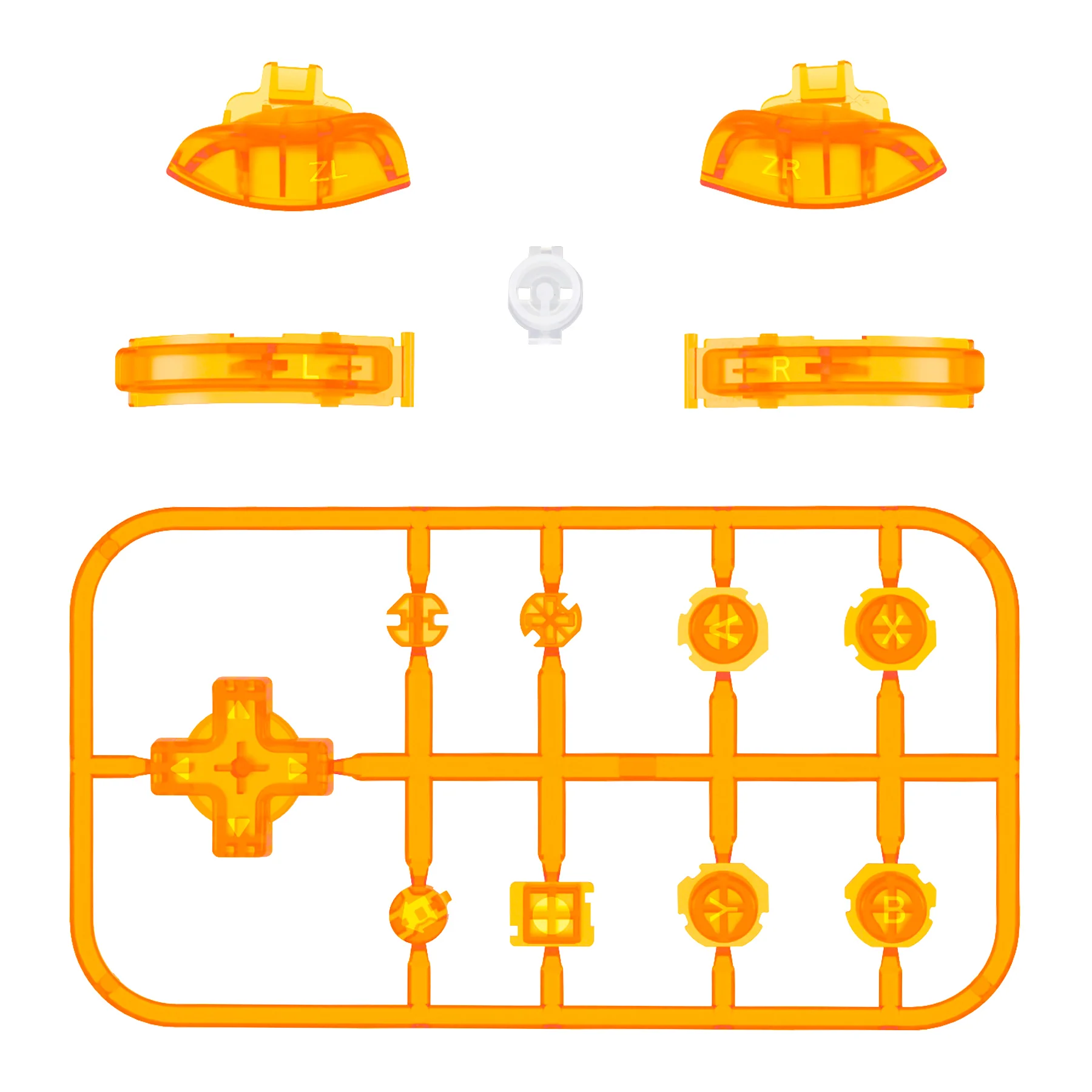 eXtremeRate Replacement Full Set Buttons for NS Switch Lite - Clear Orange - Image 2