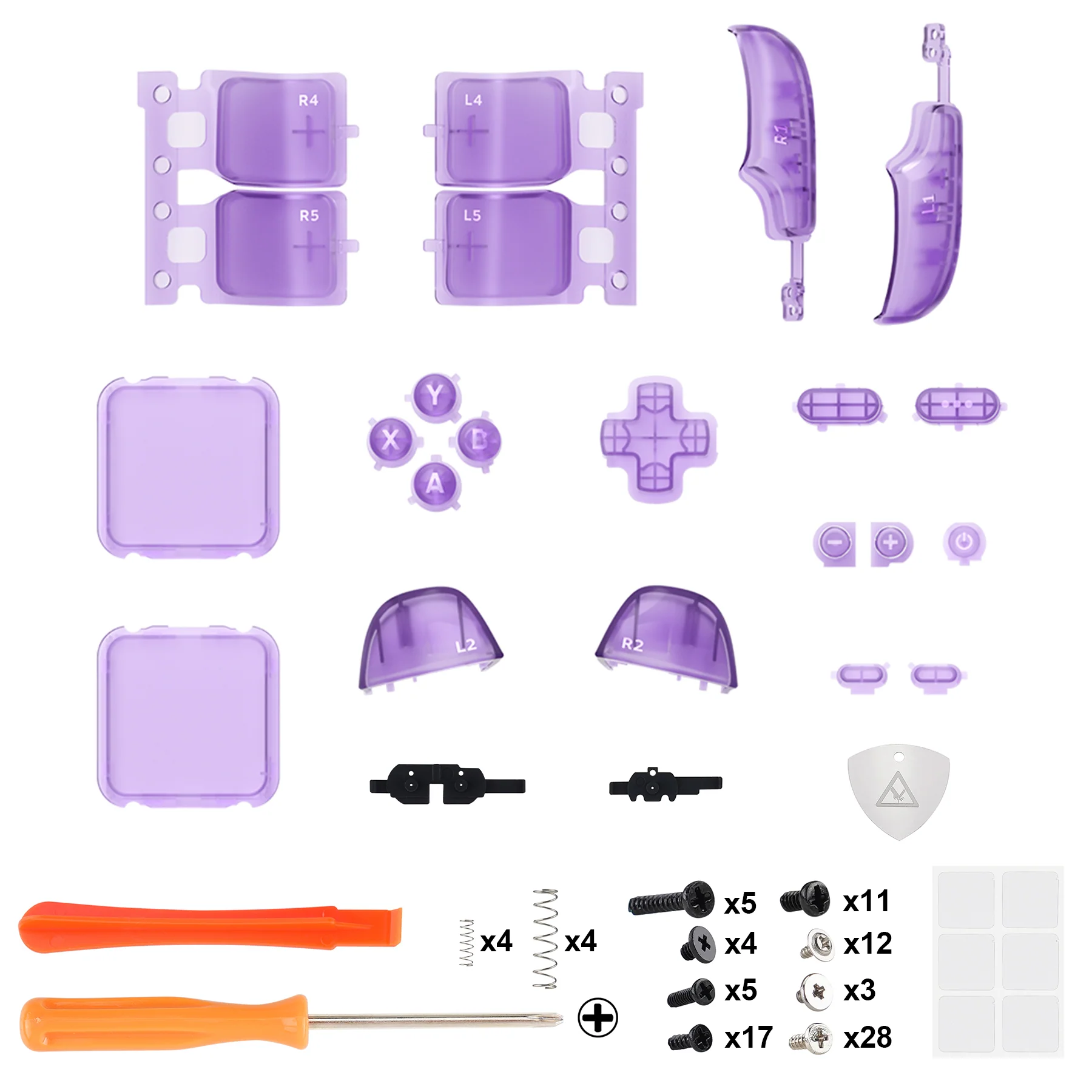 eXtremeRate Replacement Full Set Buttons for Steam Deck LCD - Clear Atomic Purple - Image 2