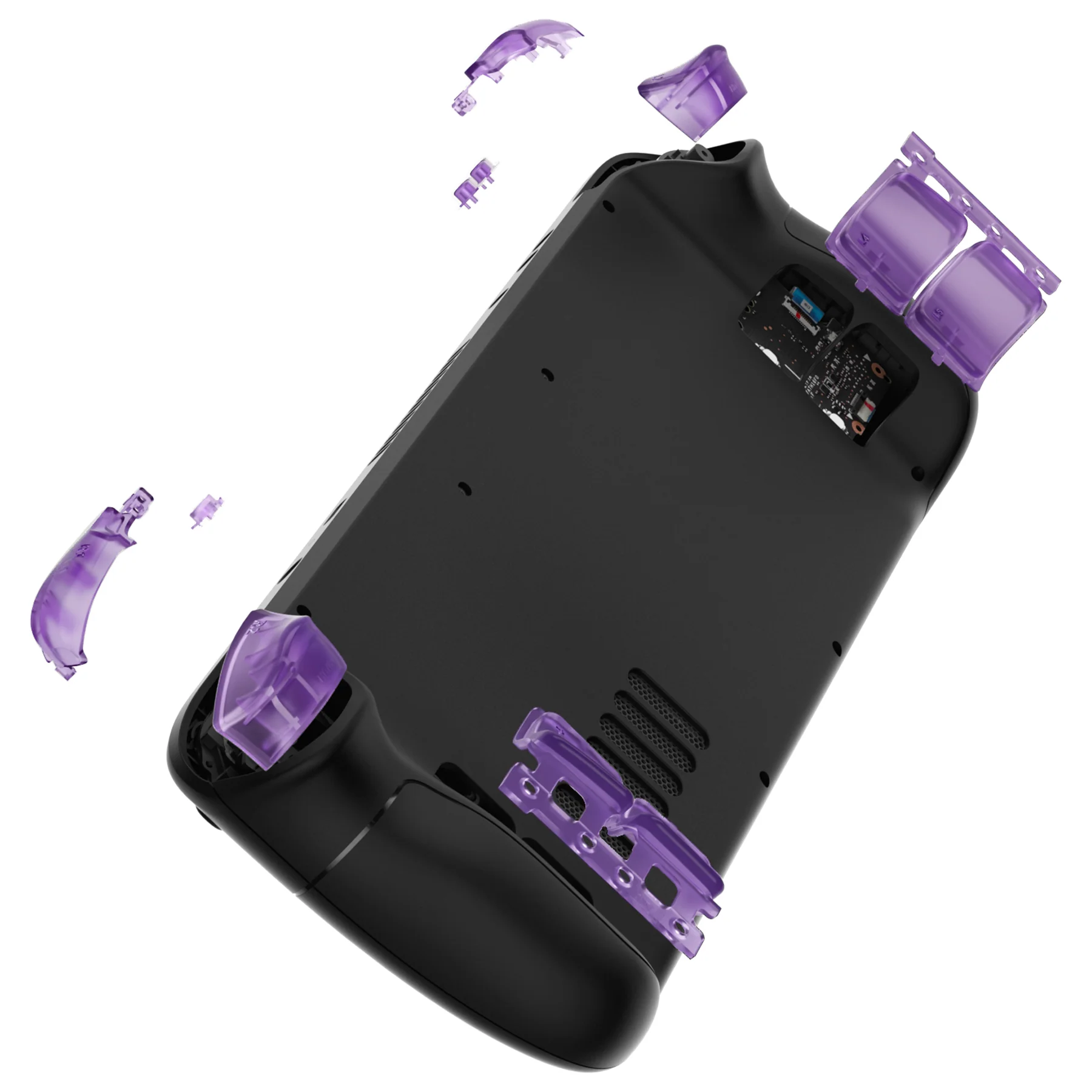 eXtremeRate Replacement Full Set Buttons for Steam Deck LCD - Clear Atomic Purple - Image 6