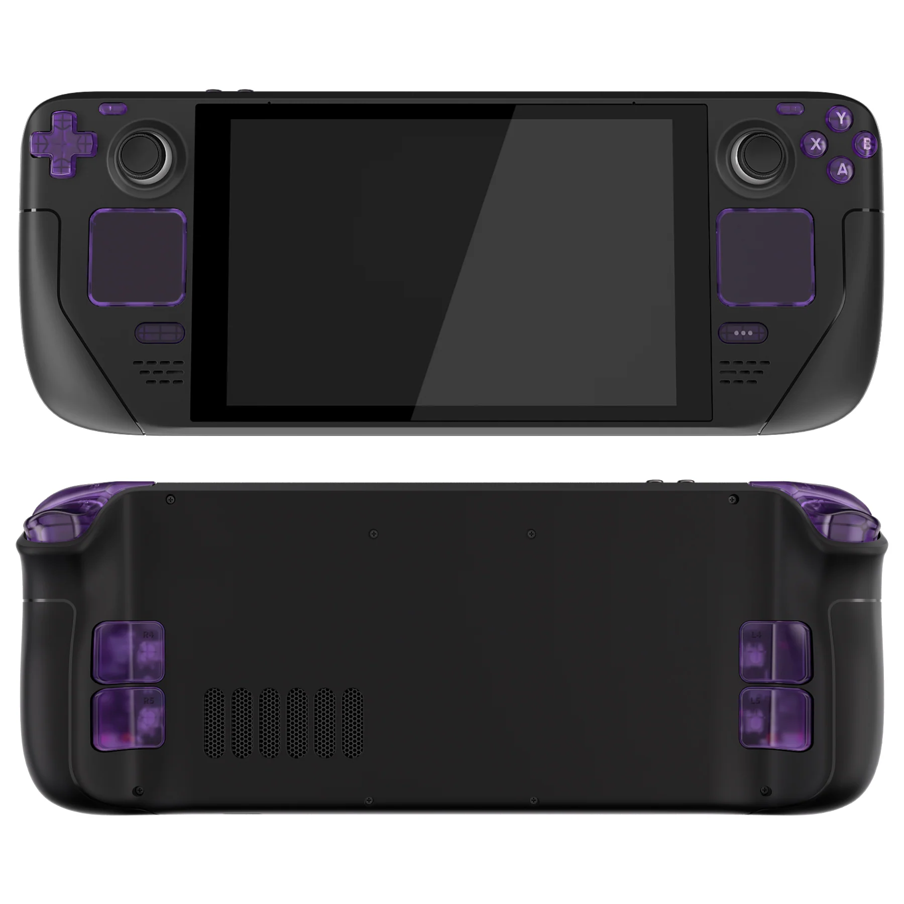 eXtremeRate Replacement Full Set Buttons for Steam Deck LCD - Clear Atomic Purple - Image 7