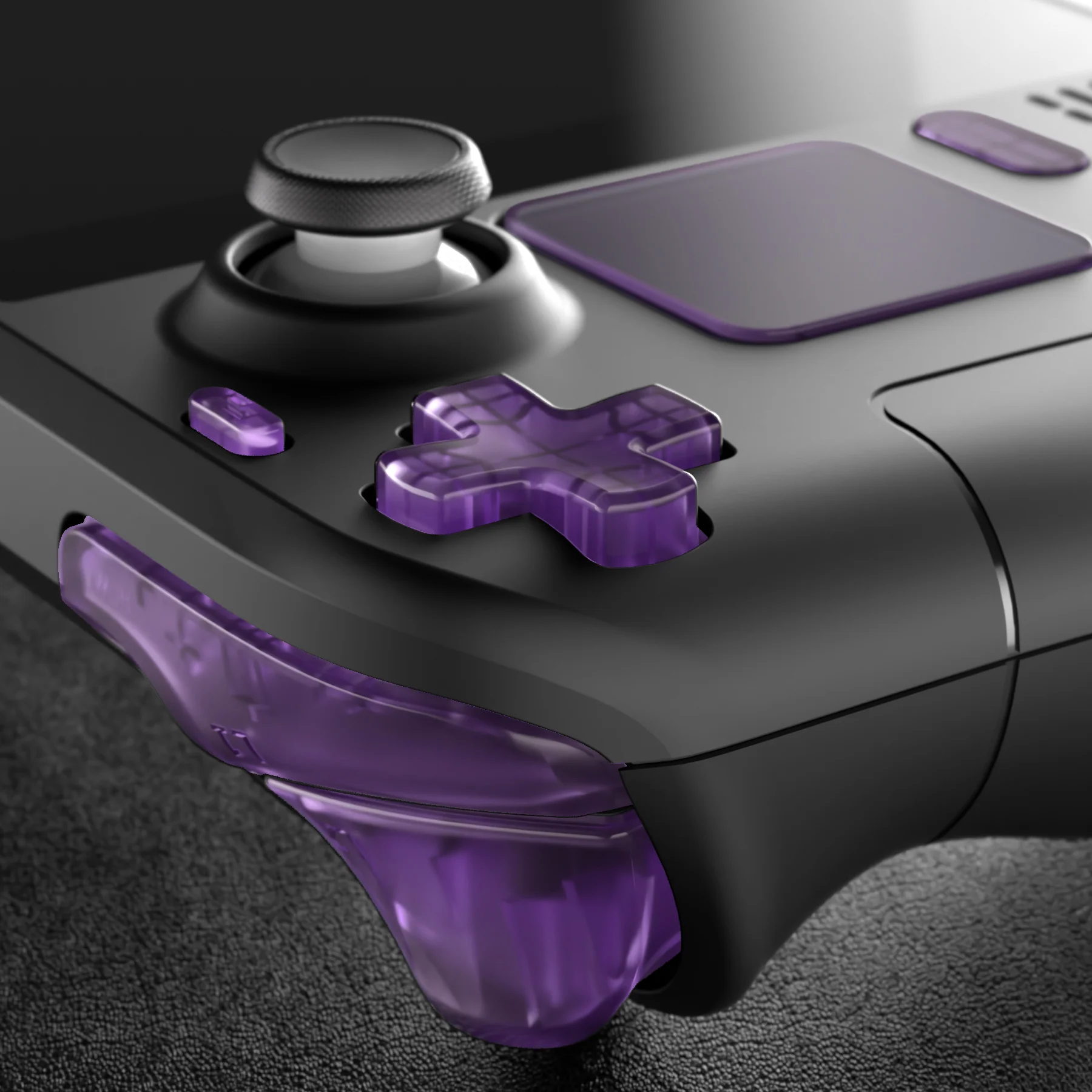 eXtremeRate Replacement Full Set Buttons for Steam Deck LCD - Clear Atomic Purple - Image 9