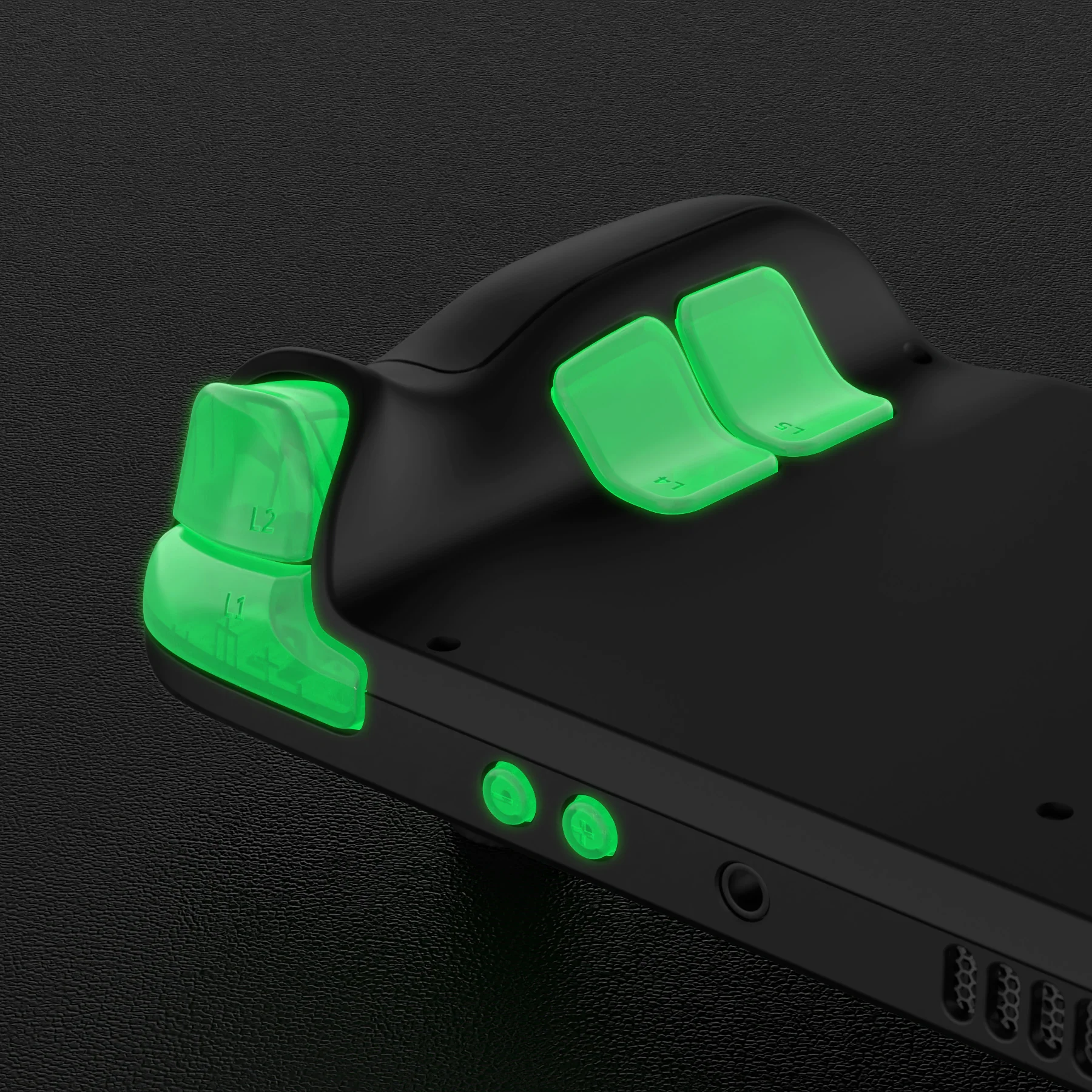 eXtremeRate Replacement Full Set Buttons for Steam Deck LCD - Glow in Dark - Green - Image 10