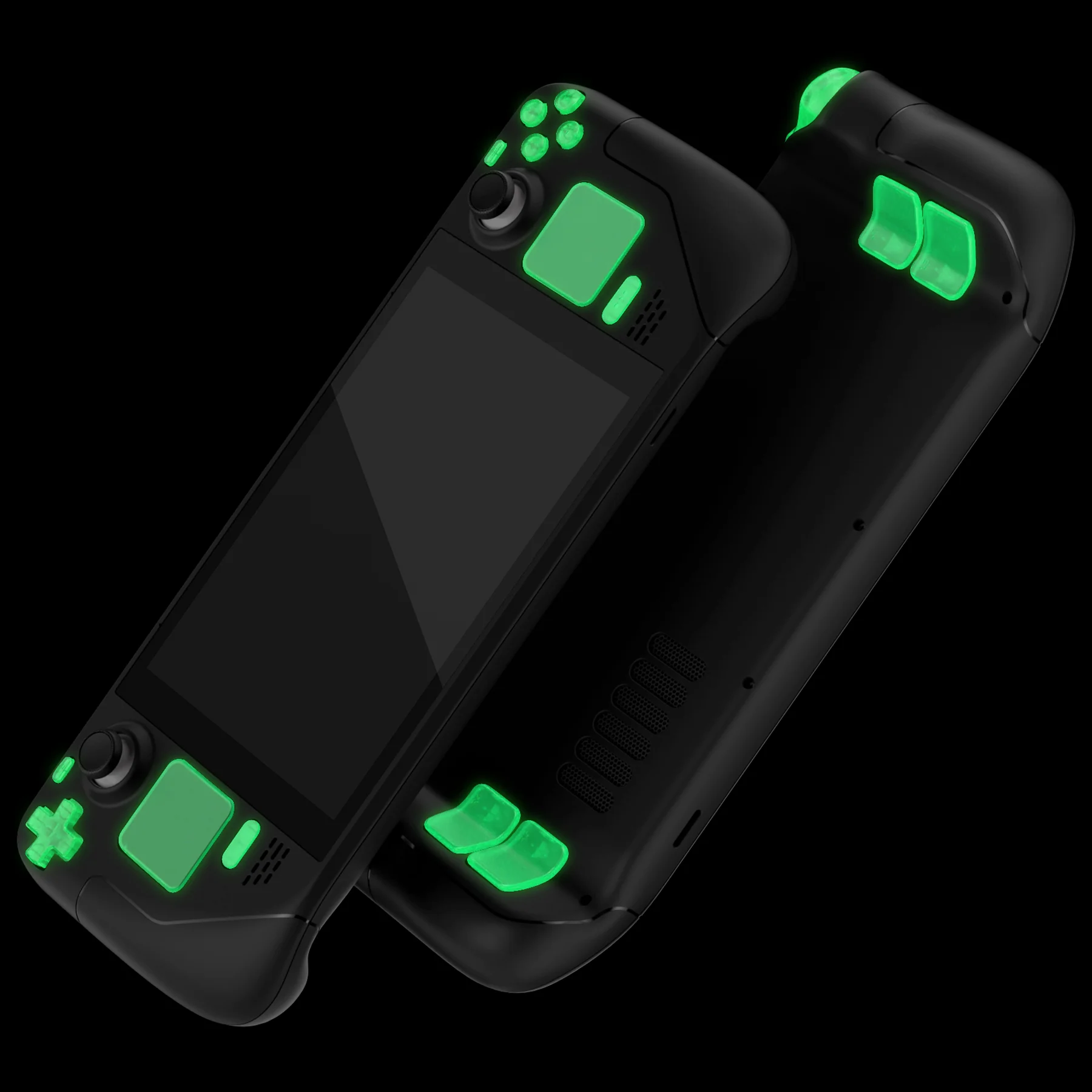 eXtremeRate Replacement Full Set Buttons for Steam Deck LCD - Glow in Dark - Green - Image 12