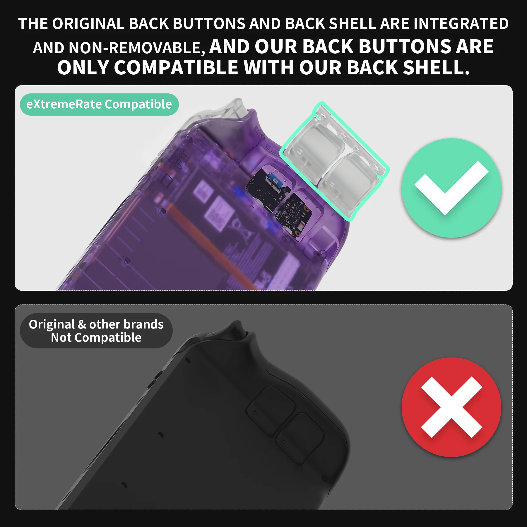eXtremeRate Replacement Full Set Buttons for Steam Deck LCD - Glow in Dark - Green - Image 4