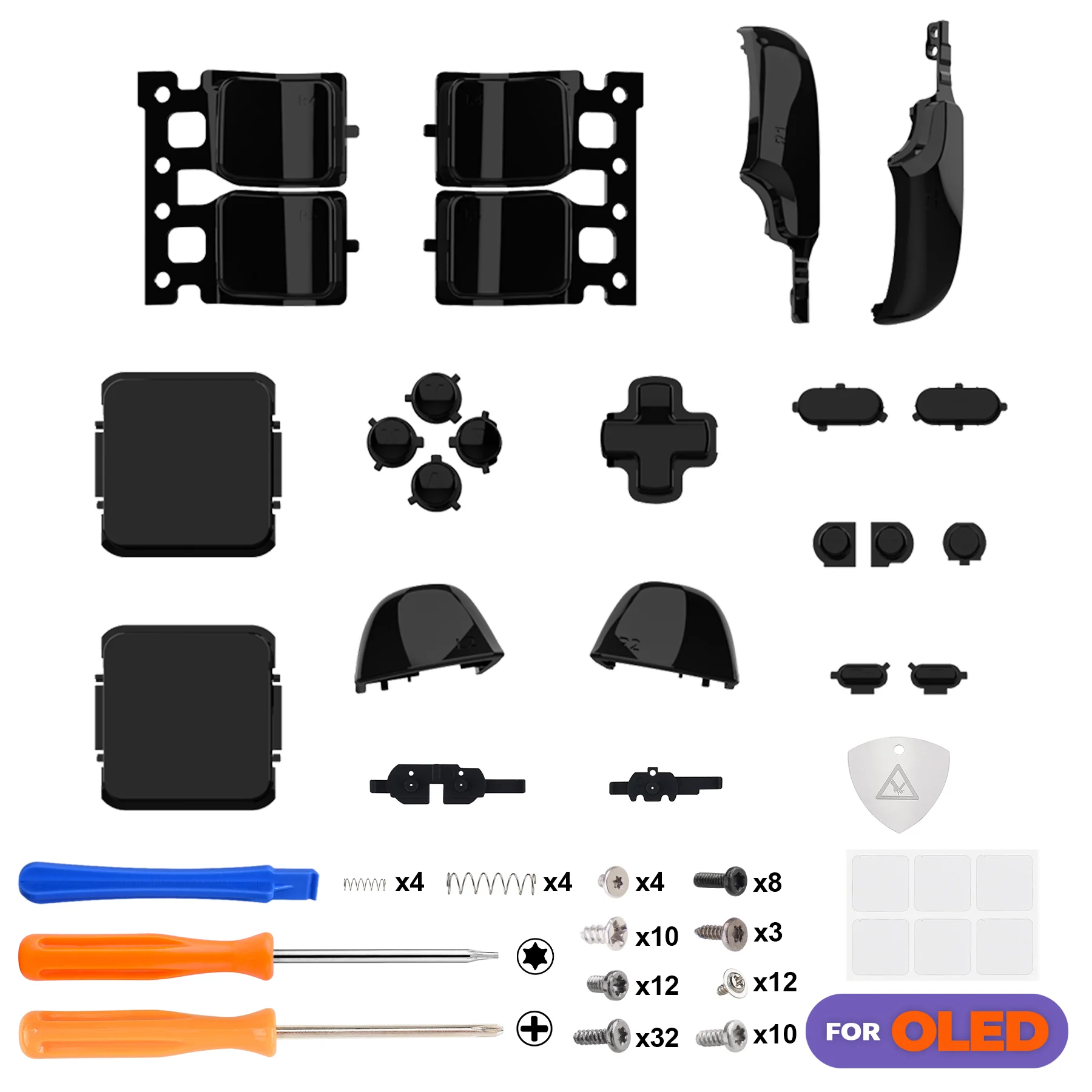 eXtremeRate Replacement Full Set Buttons for Steam Deck OLED - Black - Image 2
