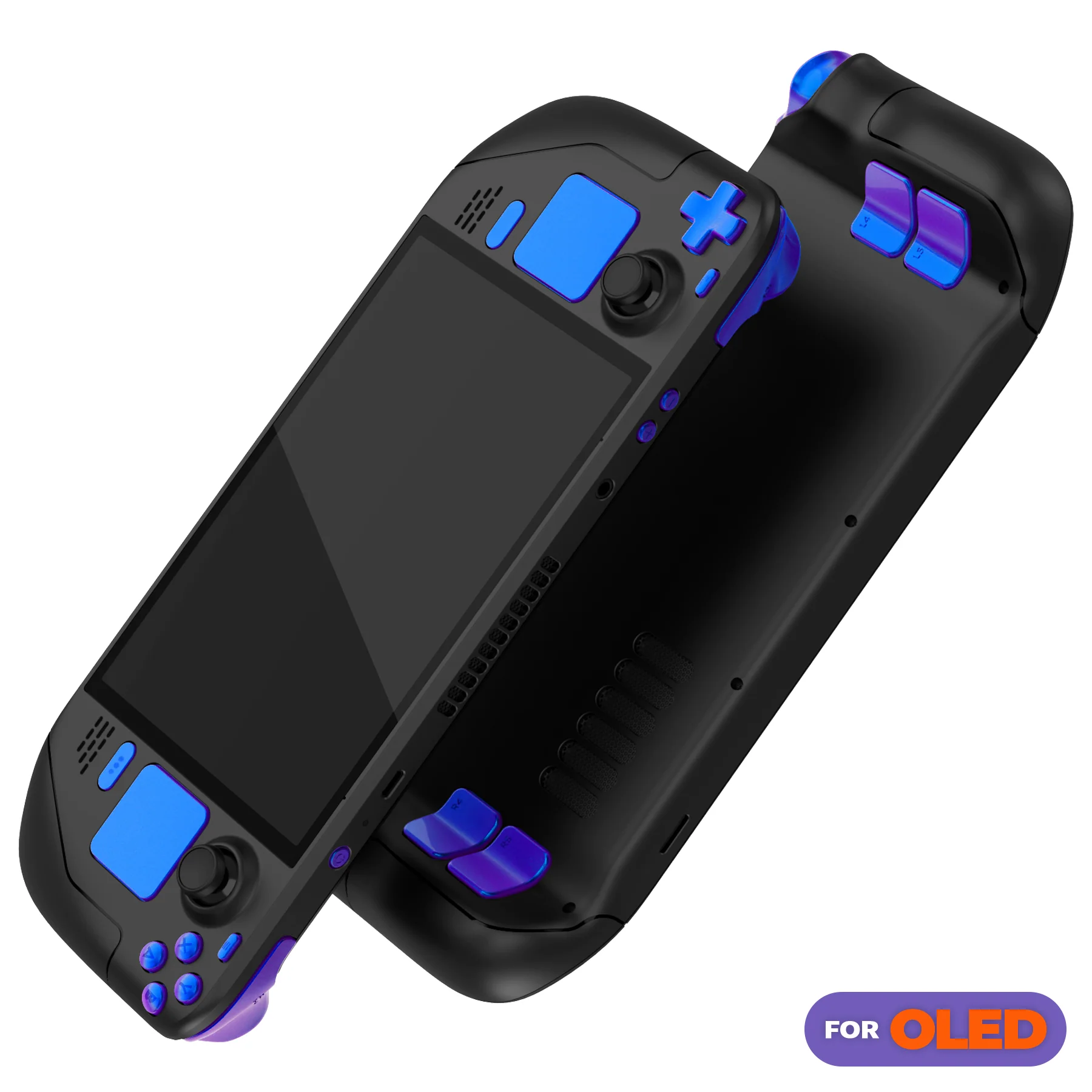 eXtremeRate Replacement Full Set Buttons for Steam Deck OLED - Chameleon Purple Blue - Image 4