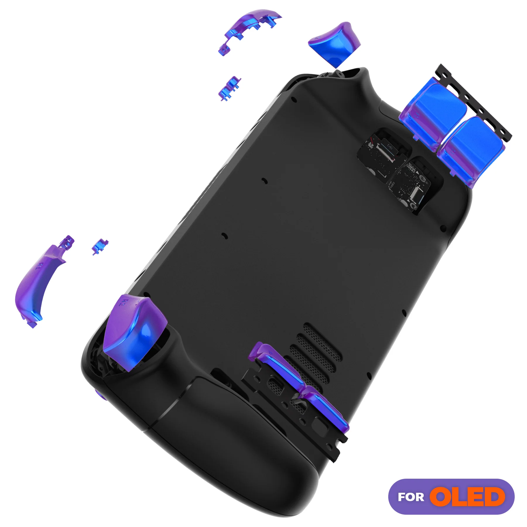 eXtremeRate Replacement Full Set Buttons for Steam Deck OLED - Chameleon Purple Blue - Image 5