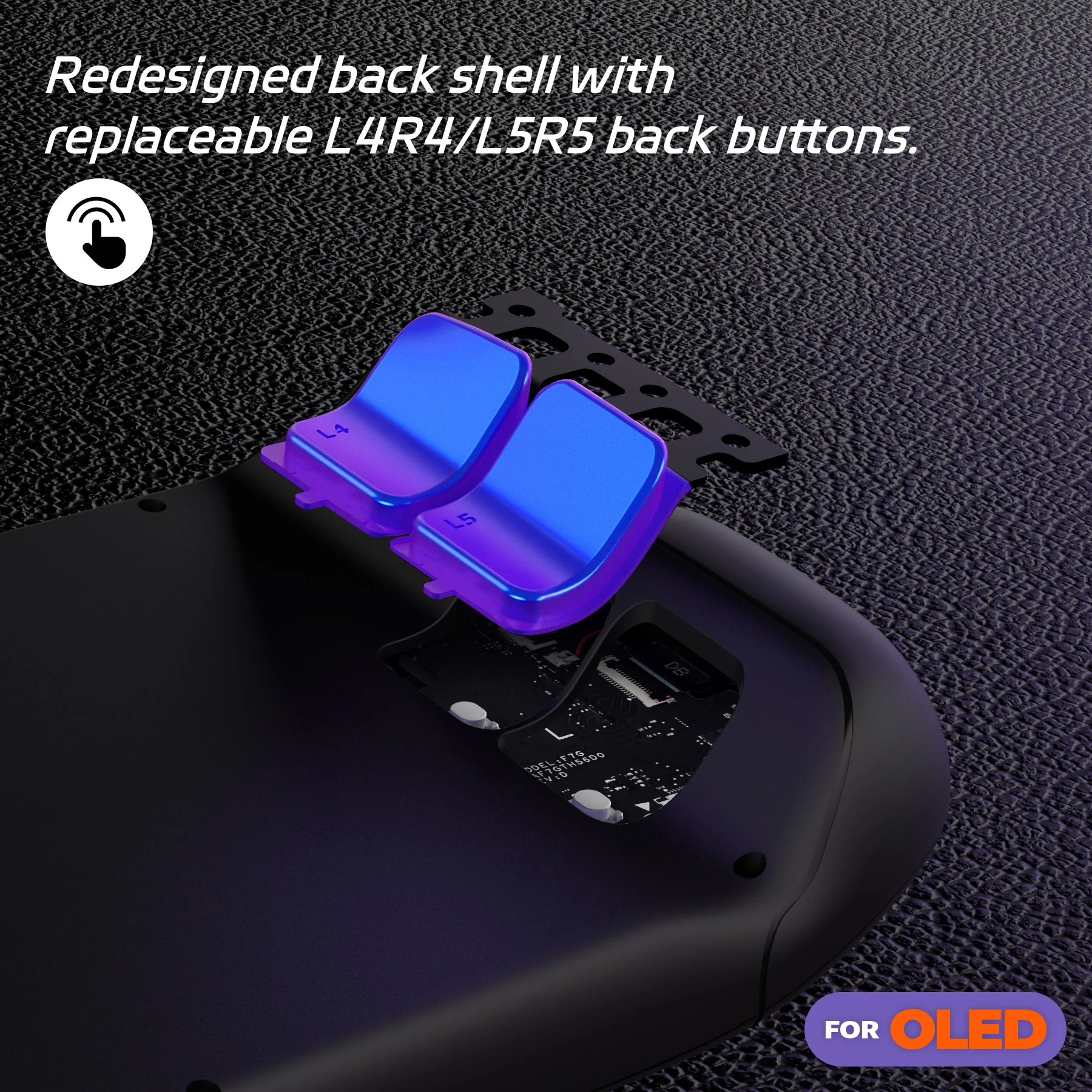 eXtremeRate Replacement Full Set Buttons for Steam Deck OLED - Chameleon Purple Blue - Image 7
