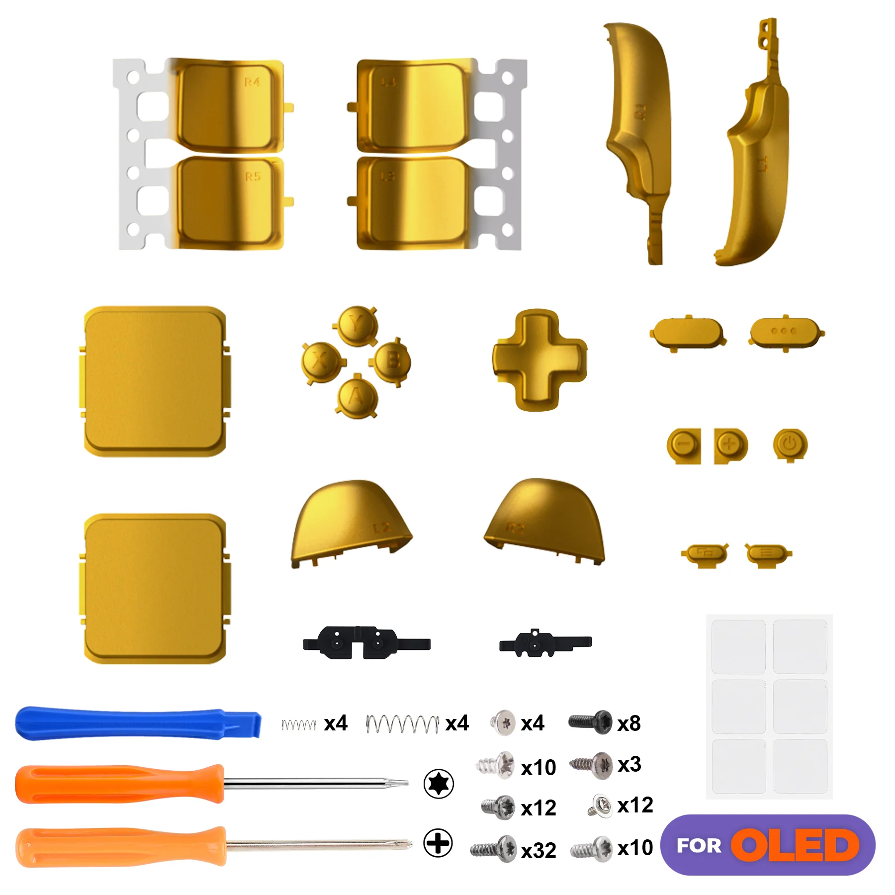 eXtremeRate Replacement Full Set Buttons for Steam Deck OLED - Chrome Gold - Image 2