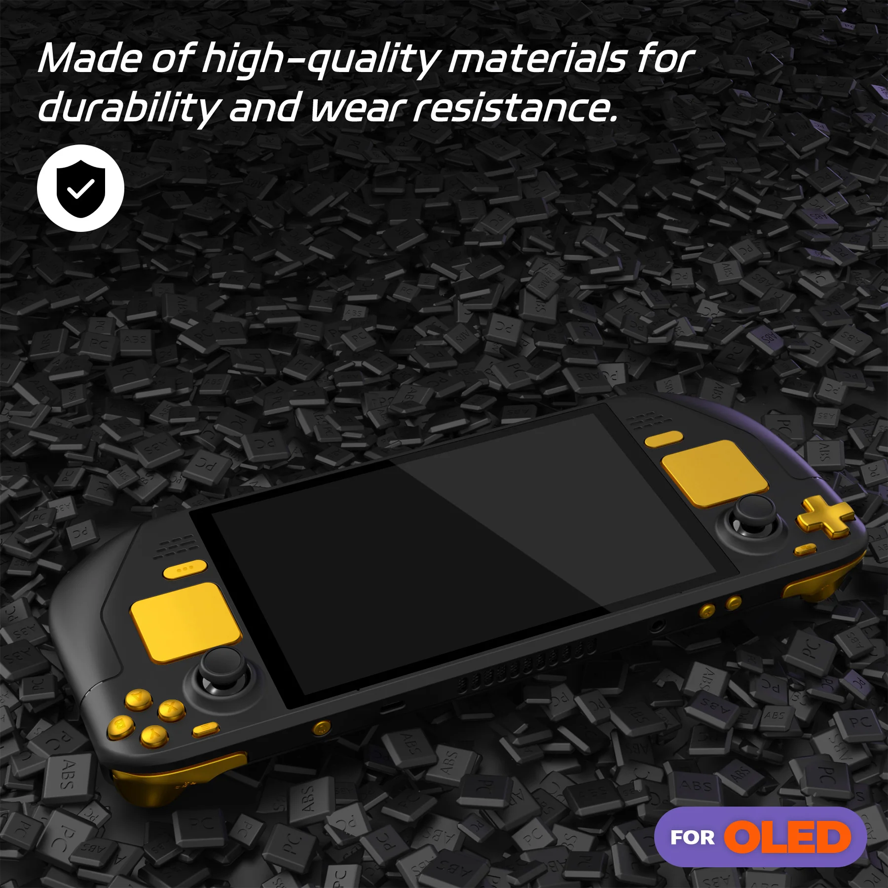 eXtremeRate Replacement Full Set Buttons for Steam Deck OLED - Chrome Gold - Image 6
