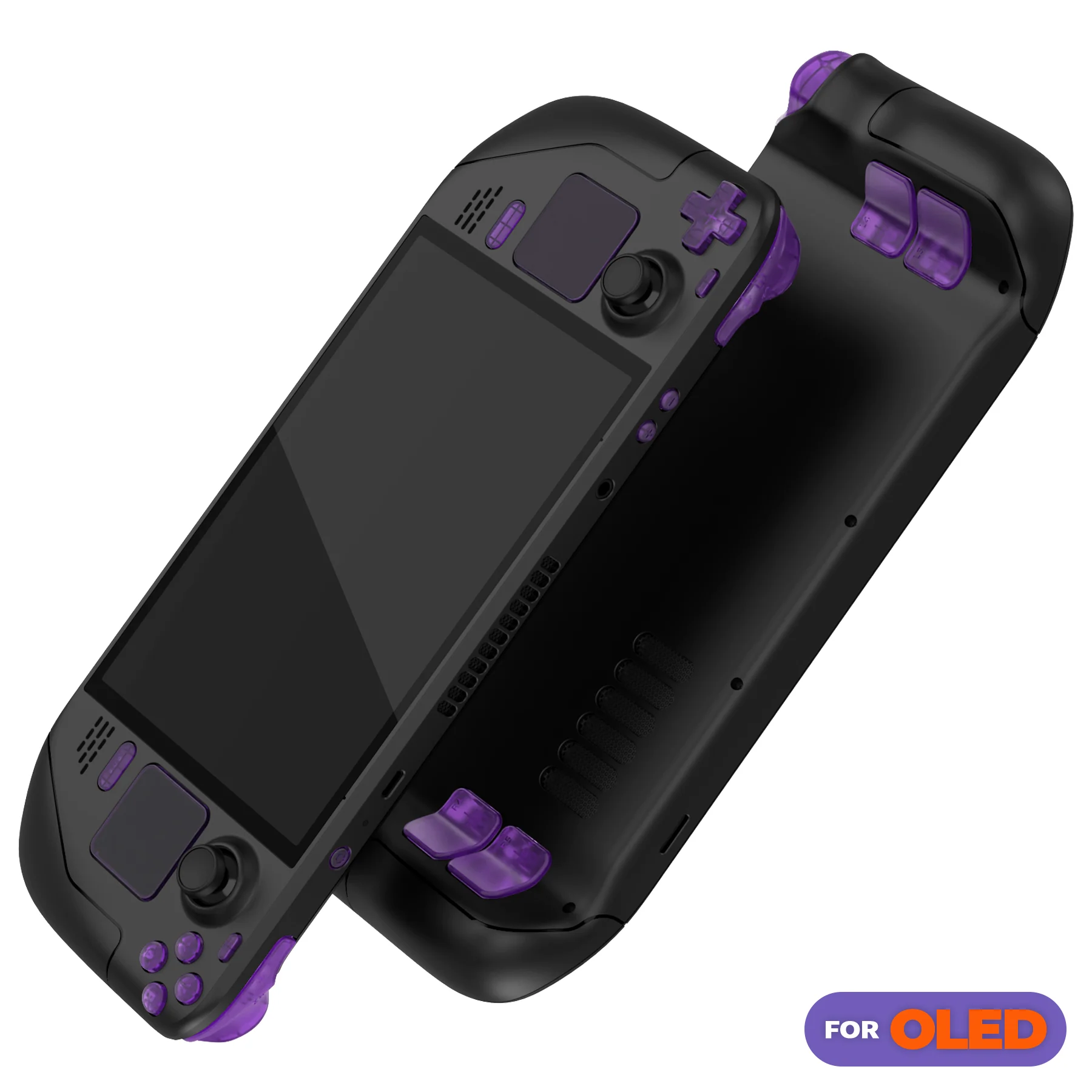 eXtremeRate Replacement Full Set Buttons for Steam Deck OLED  - Clear Atomic Purple - Image 4