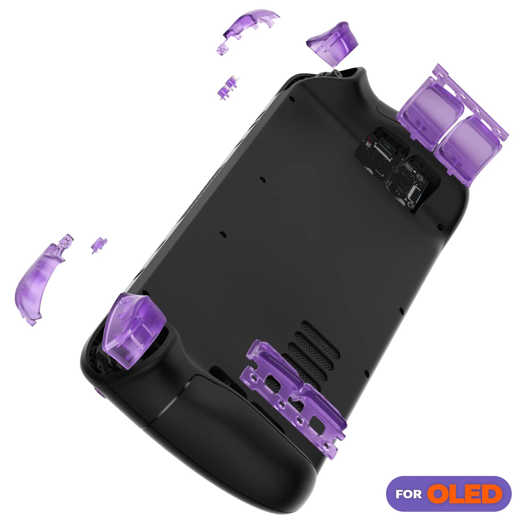 eXtremeRate Replacement Full Set Buttons for Steam Deck OLED  - Clear Atomic Purple - Image 5