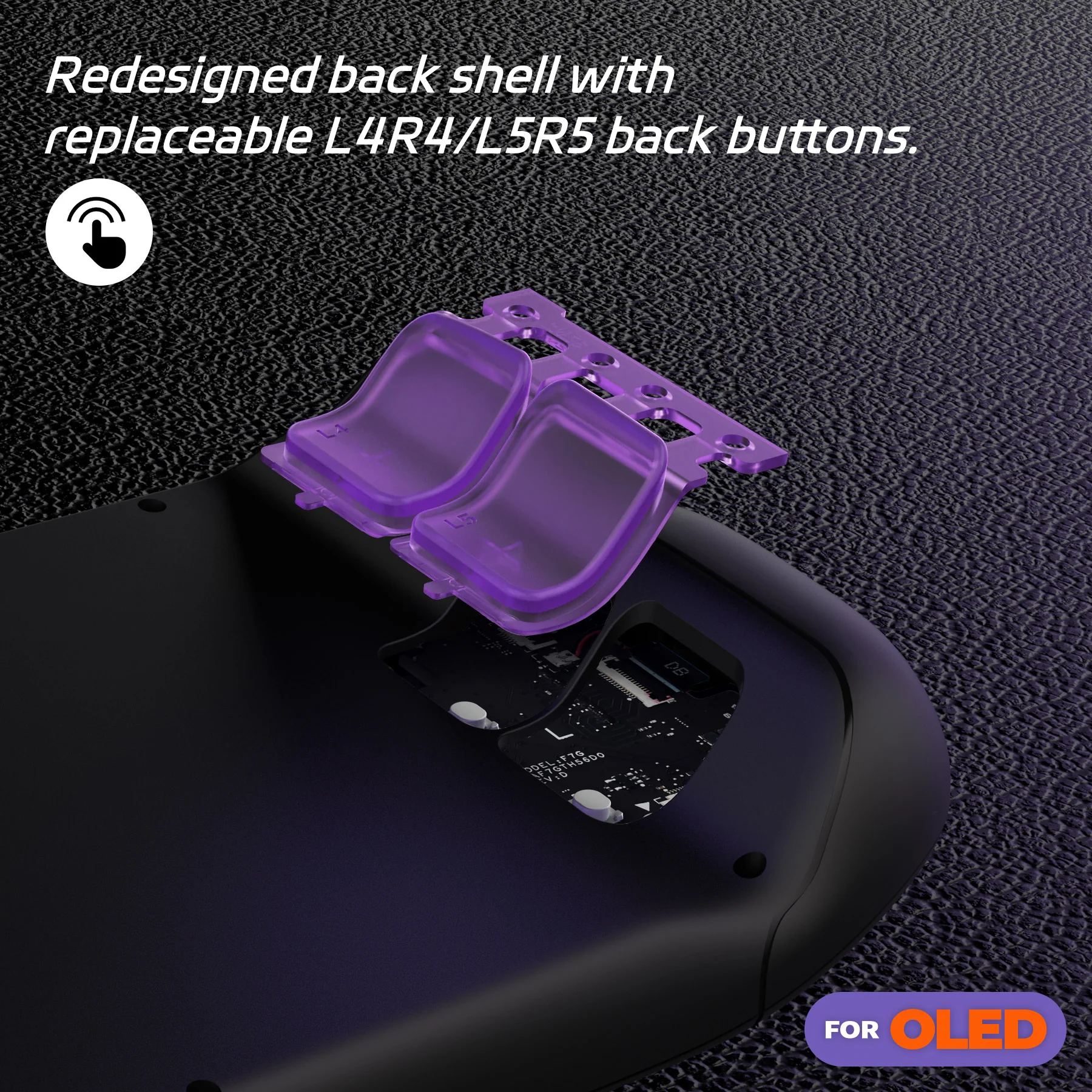eXtremeRate Replacement Full Set Buttons for Steam Deck OLED  - Clear Atomic Purple - Image 7