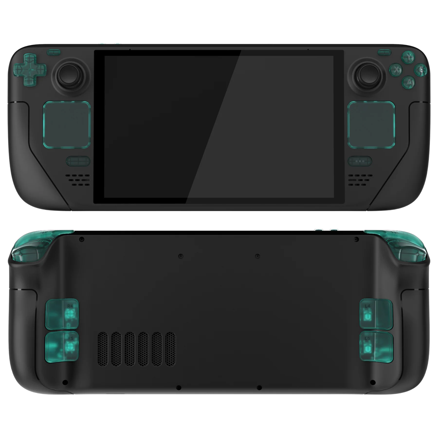 eXtremeRate Replacement Full Set Buttons for Steam Deck OLED - Clear Emerald Green - Image 3