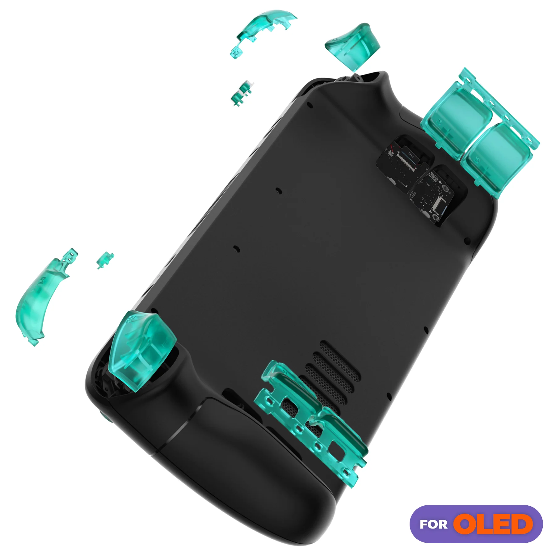 eXtremeRate Replacement Full Set Buttons for Steam Deck OLED - Clear Emerald Green - Image 5