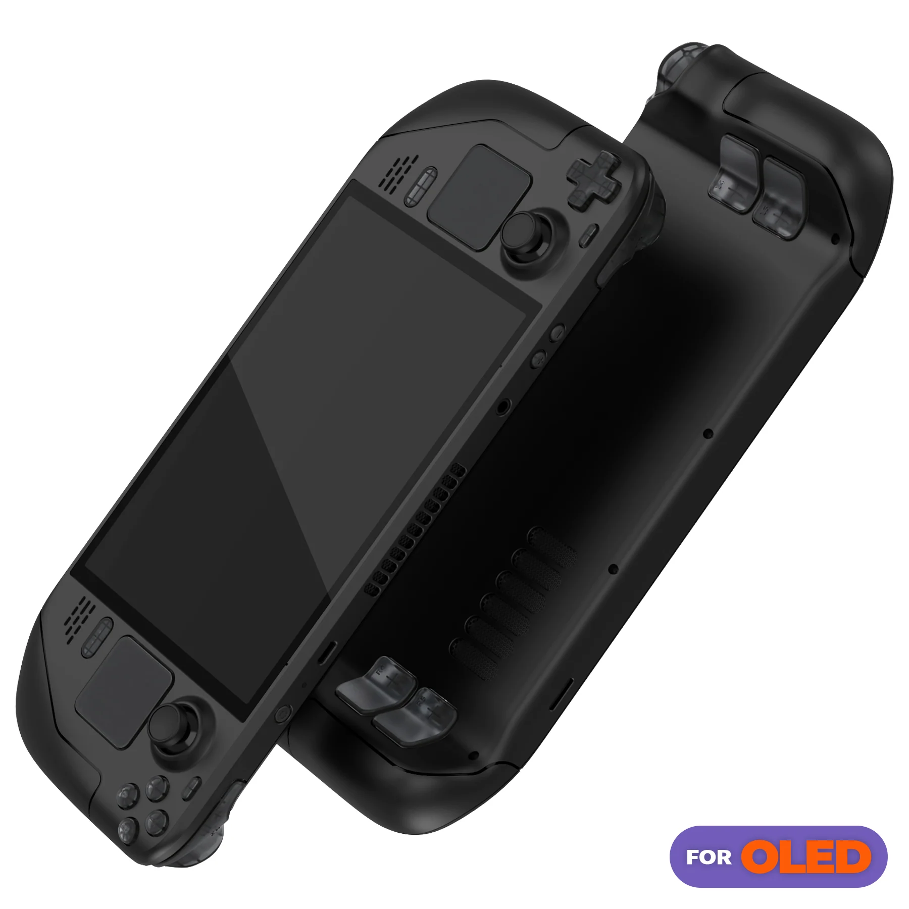eXtremeRate Replacement Full Set Buttons for Steam Deck OLED - Clear Slate Black - Image 4