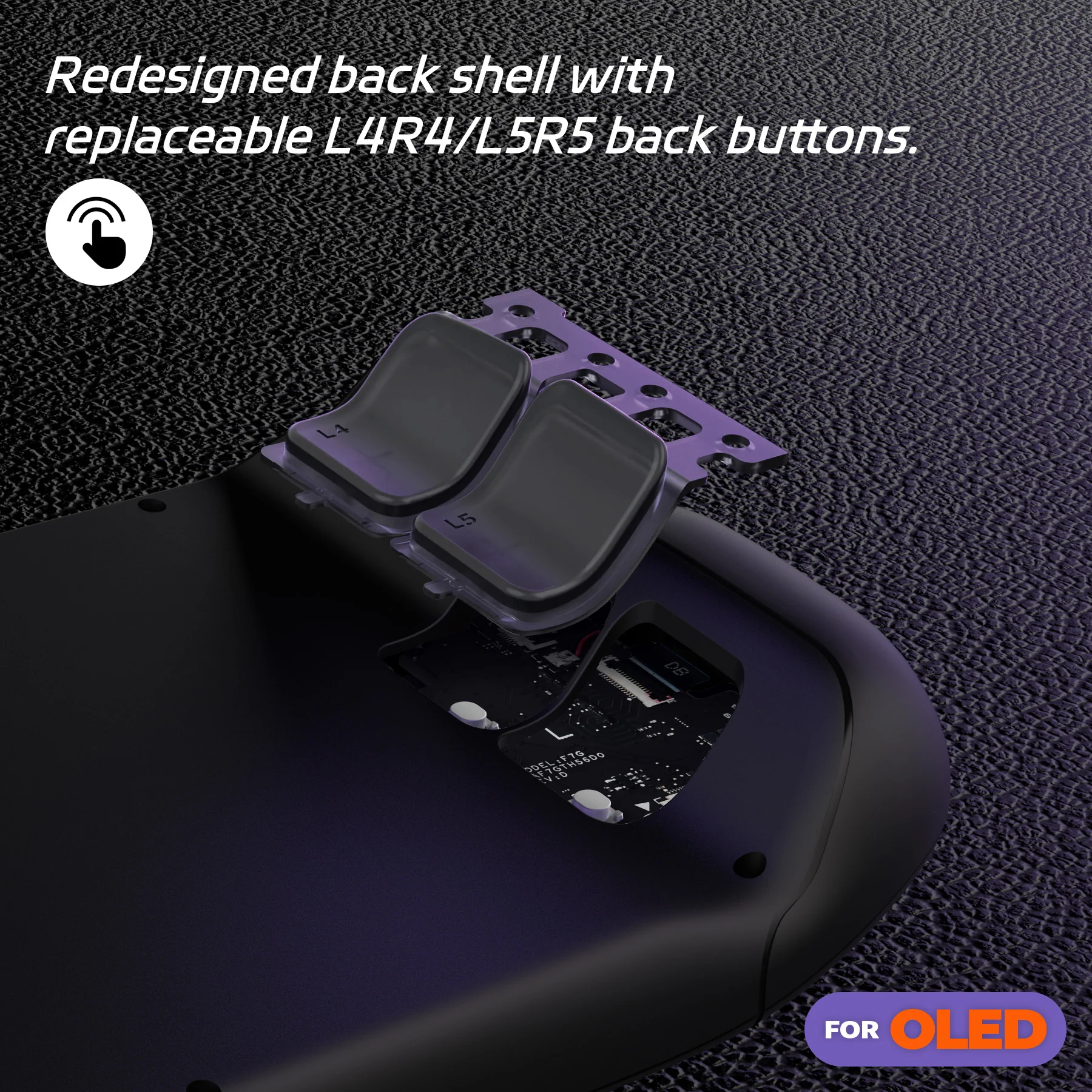 eXtremeRate Replacement Full Set Buttons for Steam Deck OLED - Clear Slate Black - Image 7