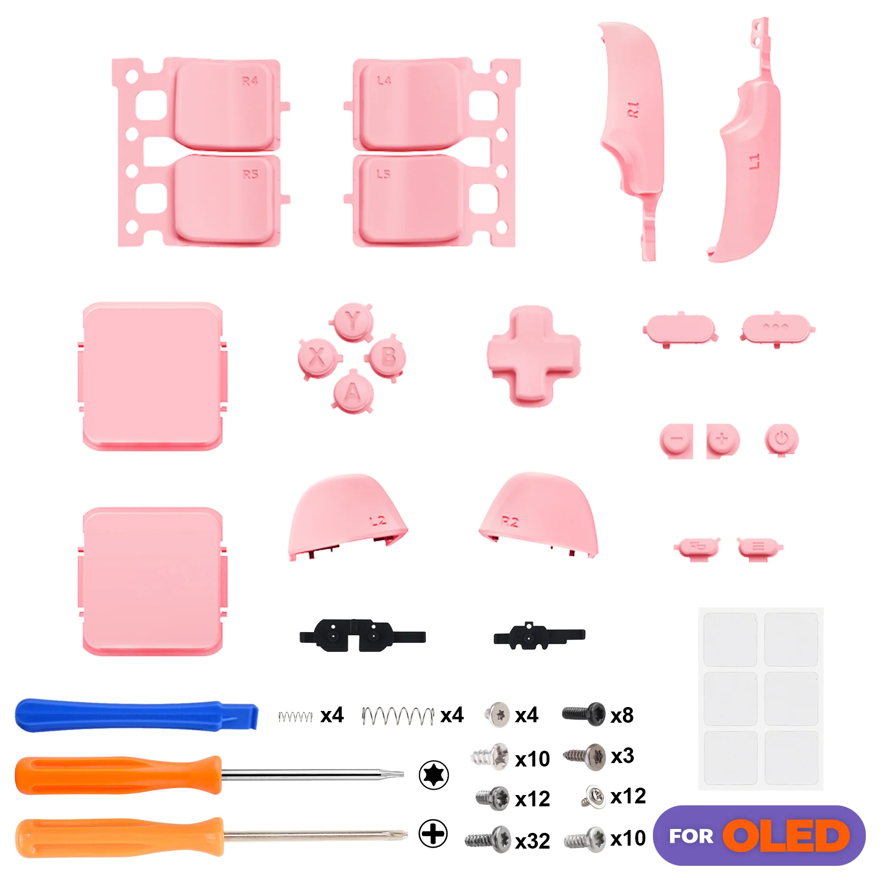 eXtremeRate Replacement Full Set Buttons for Steam Deck OLED - Pale Red - Image 2