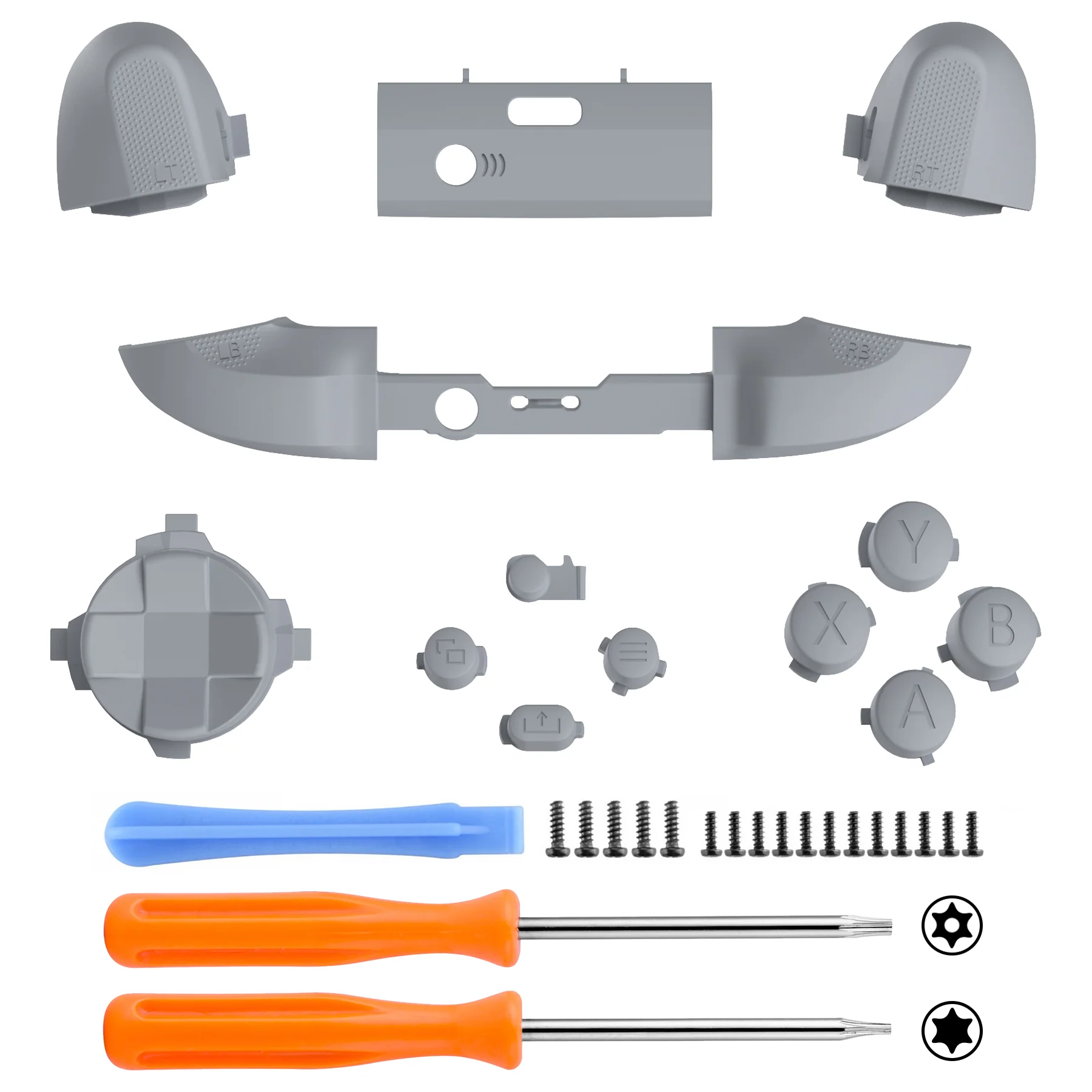 eXtremeRate Replacement Full Set Buttons for Xbox Series X & S Controller - New Hope Gray - Image 8