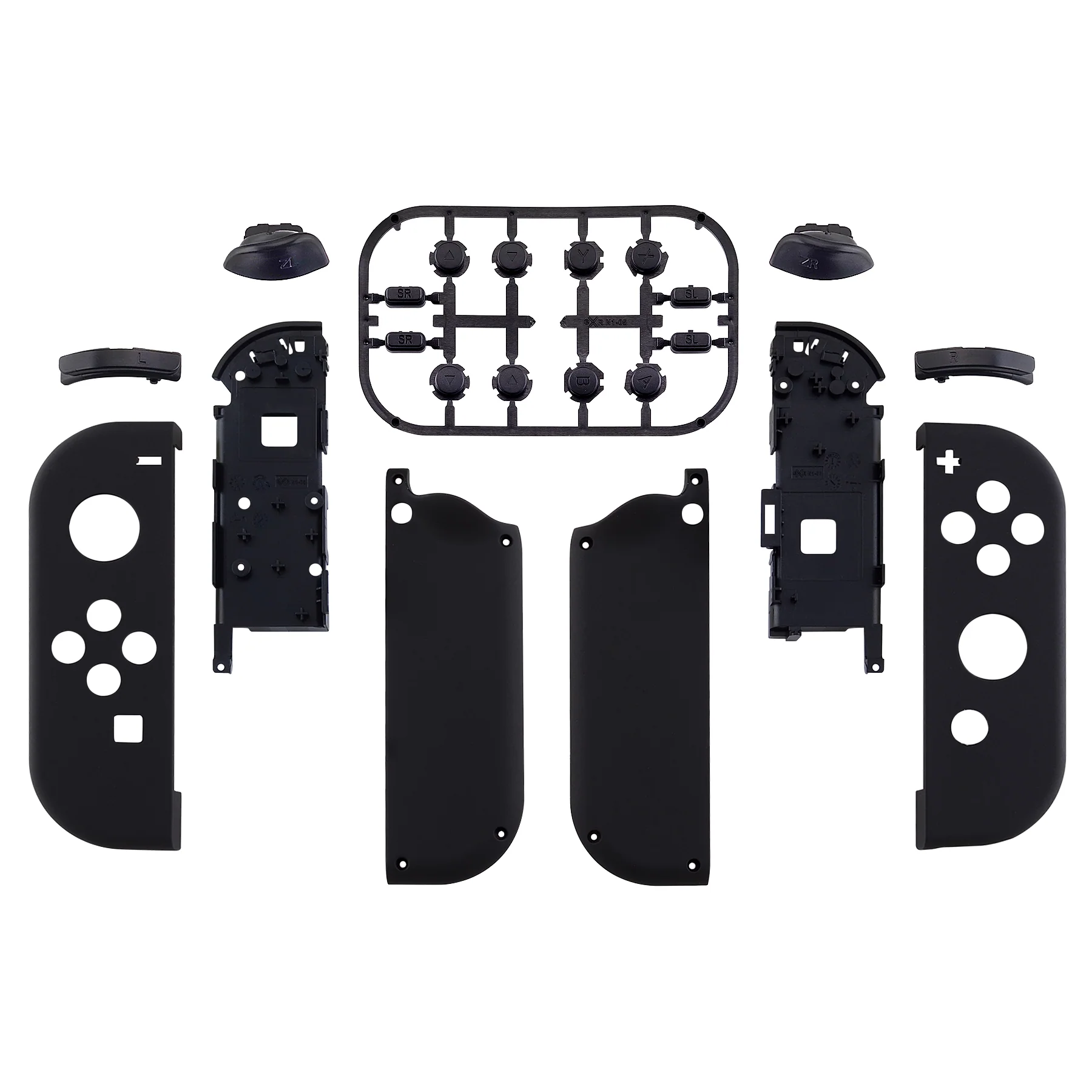 eXtremeRate Replacement Full Set Shell Case with Buttons for Joycon of NS Switch - Black - Image 2