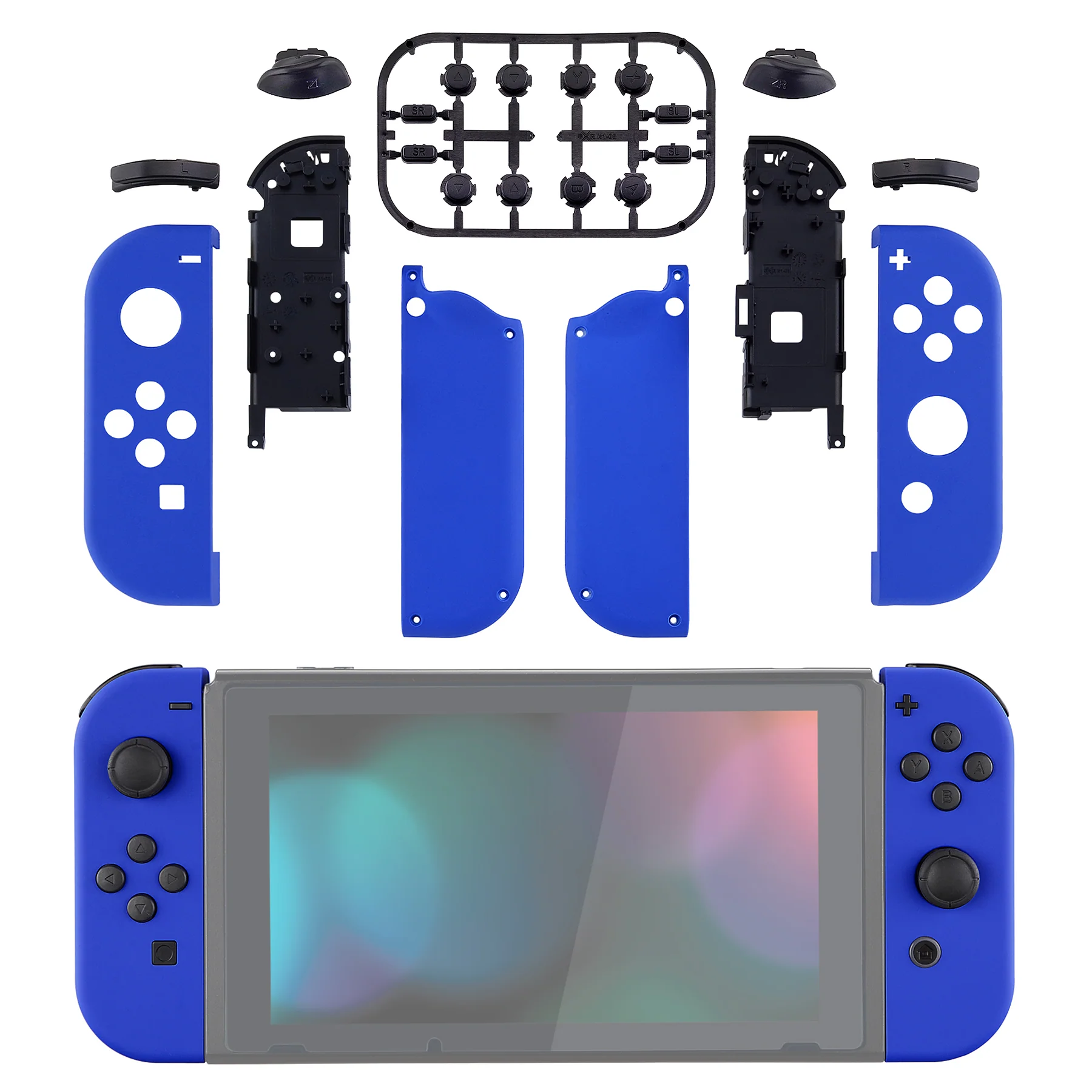 eXtremeRate Replacement Full Set Shell Case with Buttons for Joycon of NS Switch - Blue - Image 3